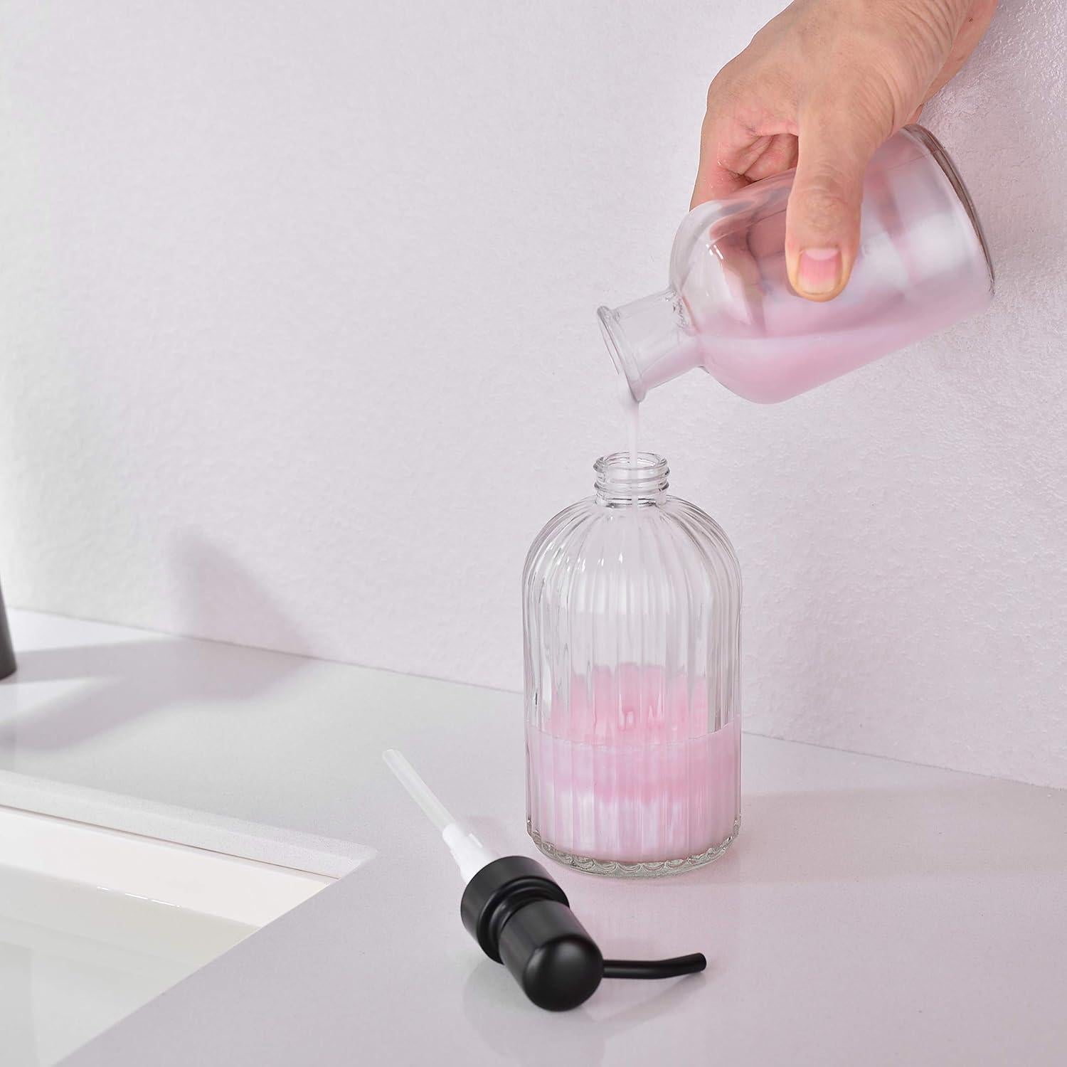 Dispensador de Jabón de Vidrio Leetcp 480ml 2 Paquetes