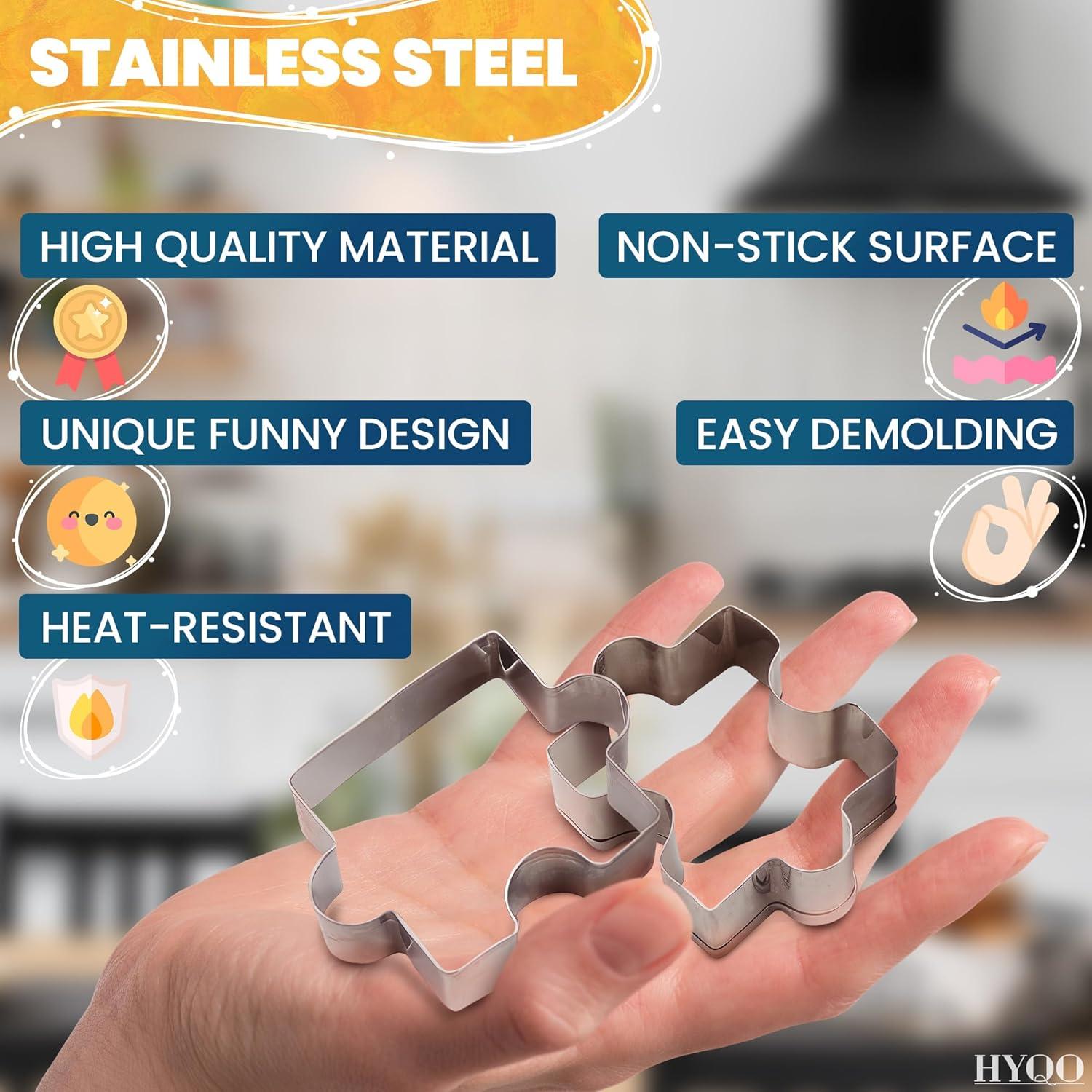 Juego de 4 Cortadores de Galletas Rompecabezas HYQO - Acero Inoxidable