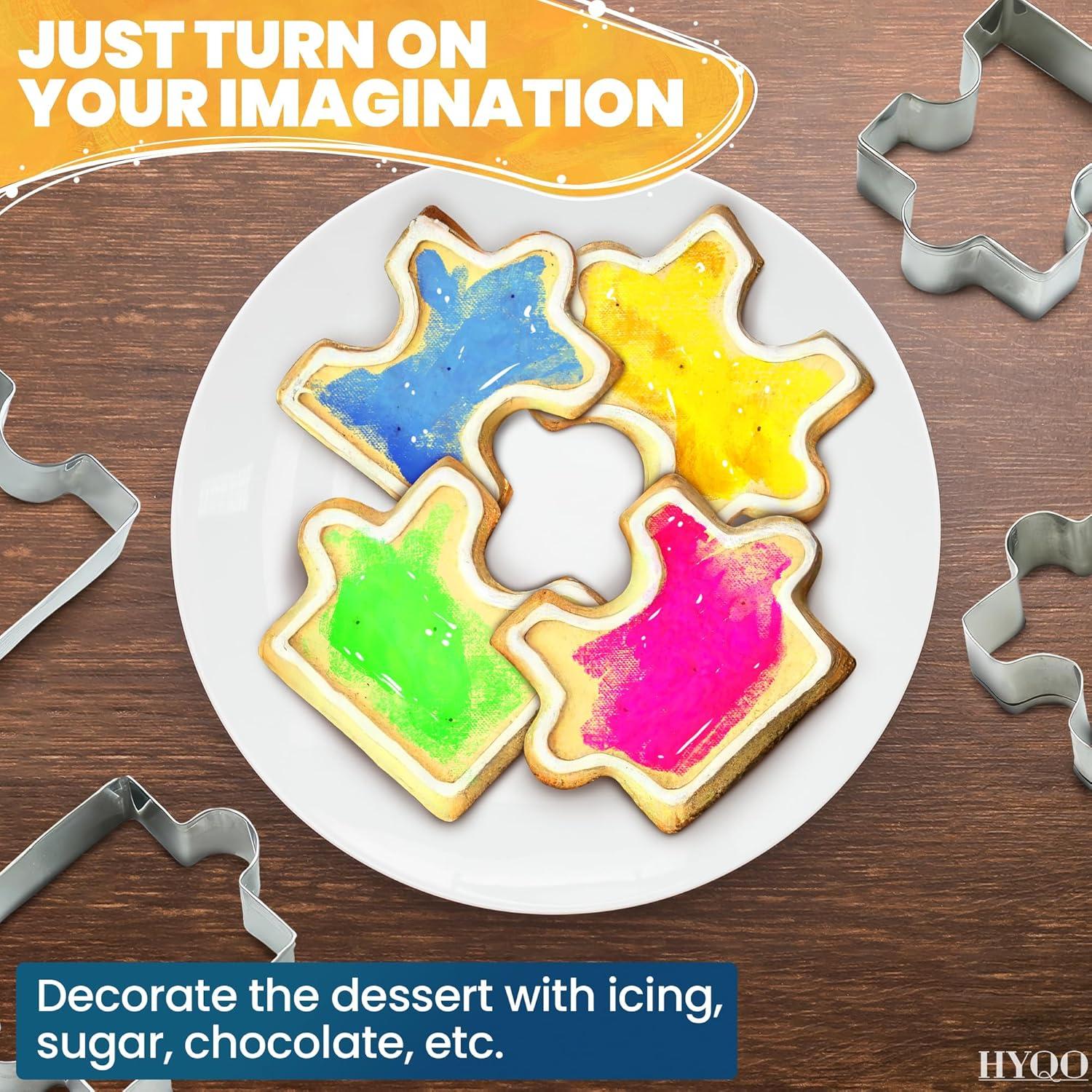 Juego de 4 Cortadores de Galletas Rompecabezas HYQO - Acero Inoxidable