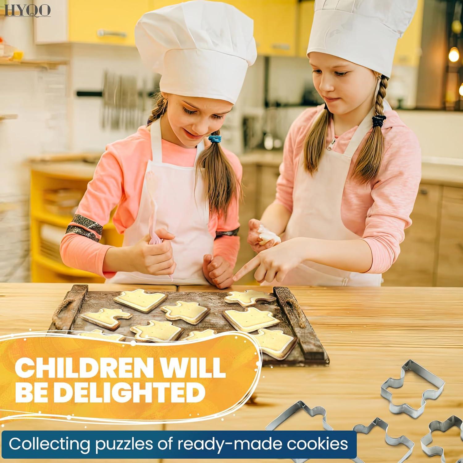 Juego de 4 Cortadores de Galletas Rompecabezas HYQO - Acero Inoxidable