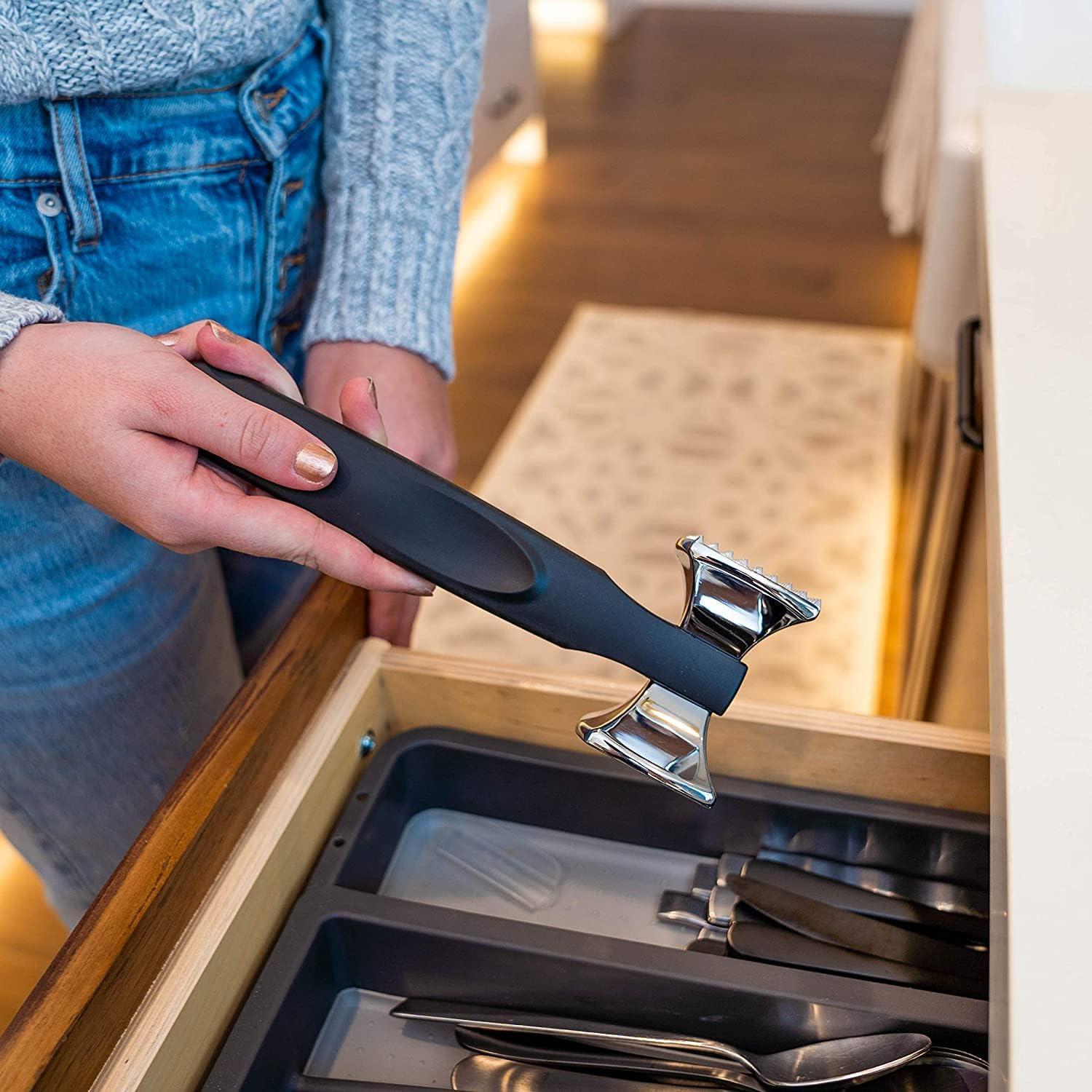 Spring Chef Meat Tenderizer Tool - Heavy Duty Aluminium Chicken Meat Mallet for Cooking - Dual Sided Food Hammer - Kitchen Beater for Steak and Beef - Food Pounder Flattener with Soft Grip Handle