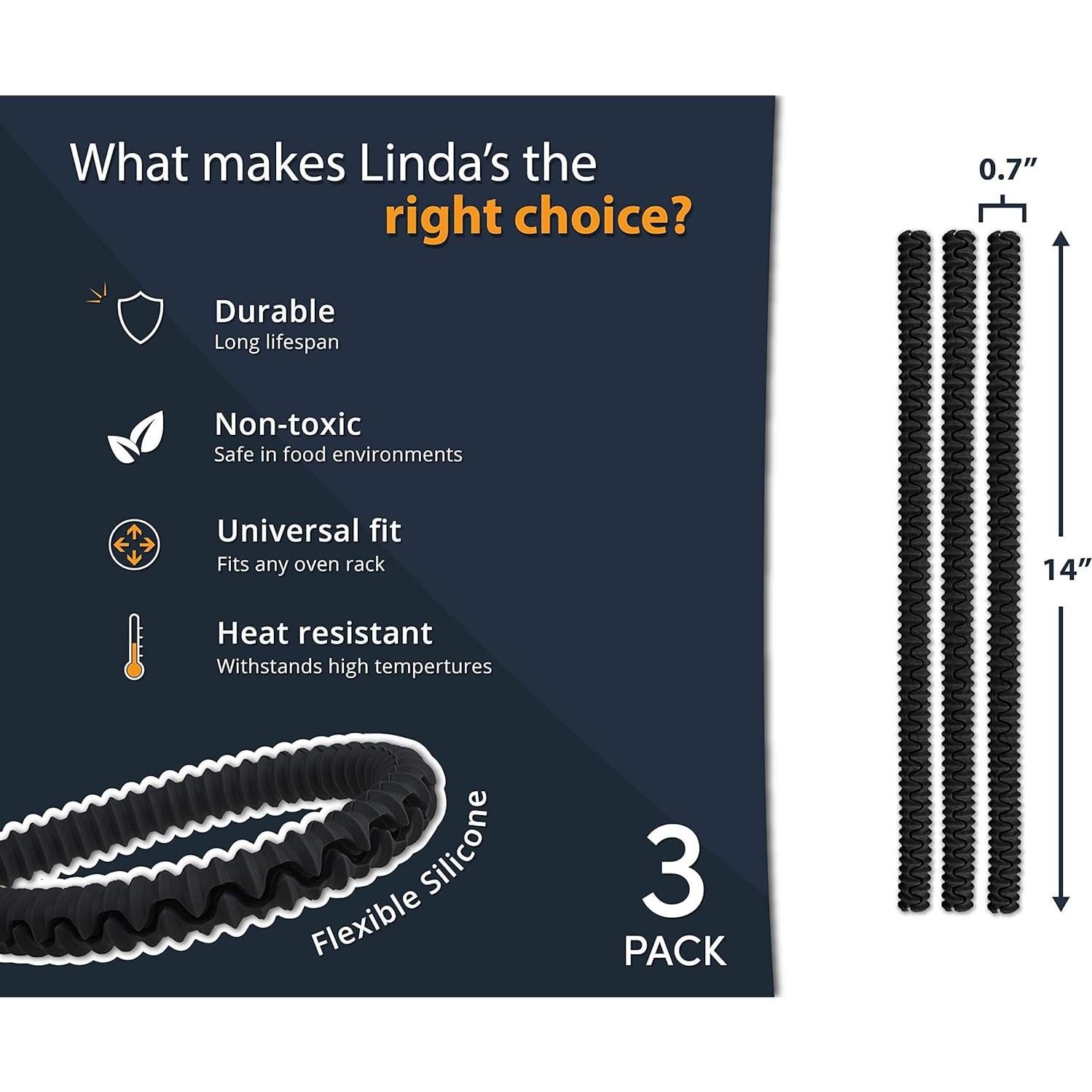 Protectores de Horno de Silicona Linda's Essentials 35.56 cm - Paquete de 3