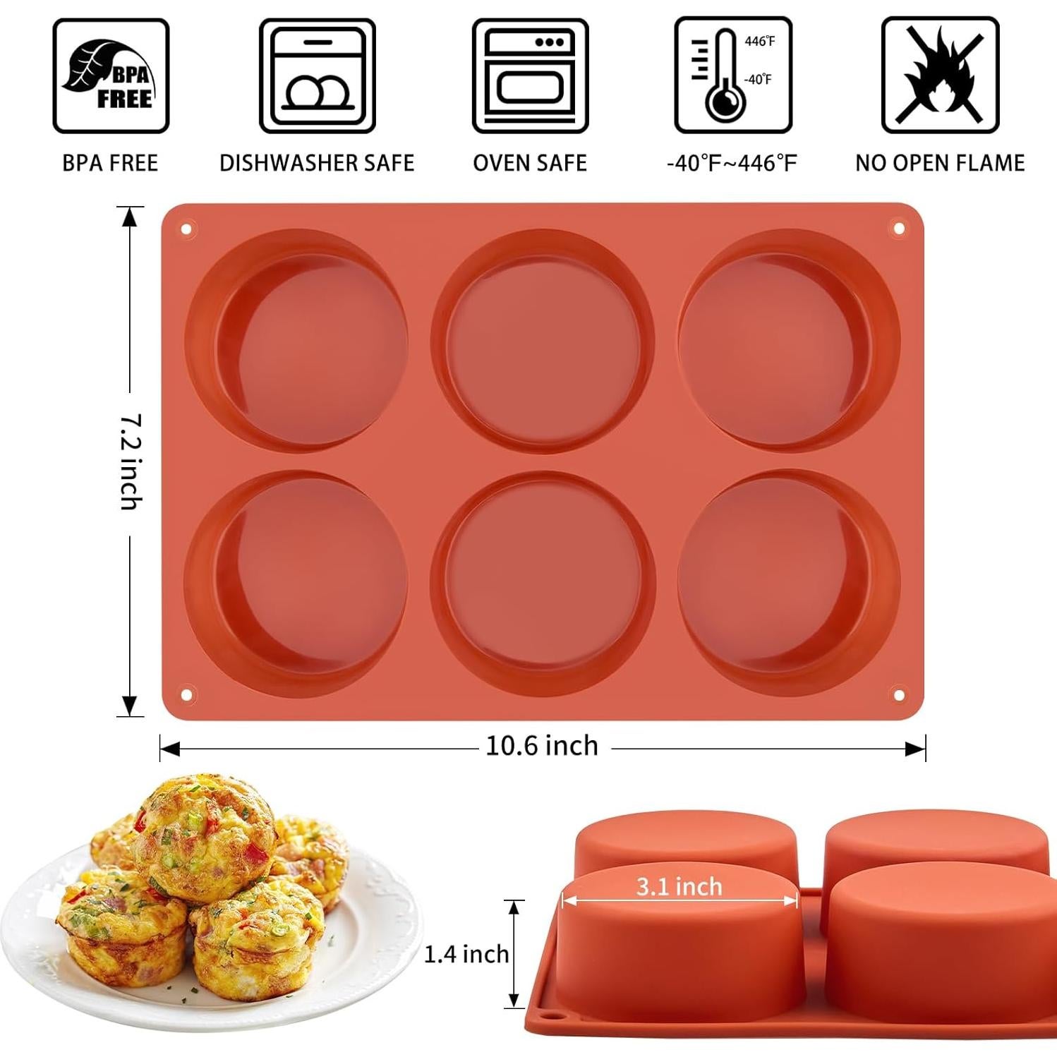 Moldes de Silicona para Huevos CLUEWR - 2 Pcs Redondos 7.6 cm