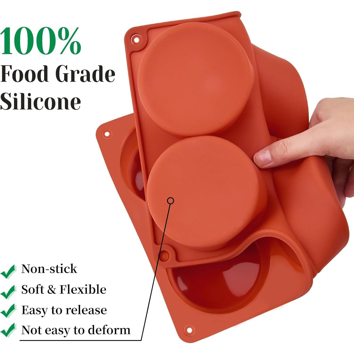 Moldes de Silicona para Huevos CLUEWR - 2 Pcs Redondos 7.6 cm