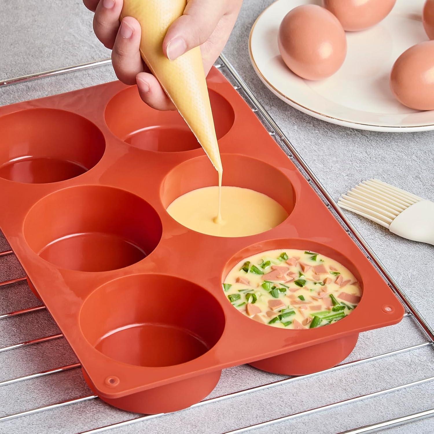 Moldes de Silicona para Huevos CLUEWR - 2 Pcs Redondos 7.6 cm