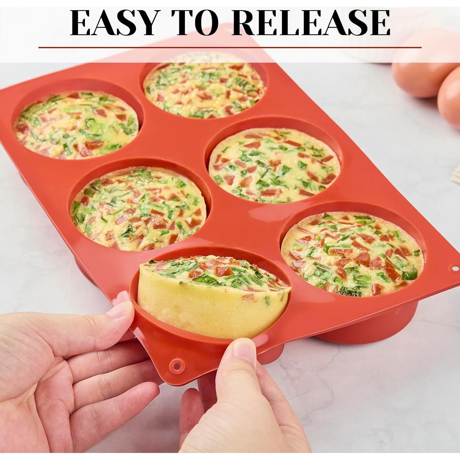 Moldes de Silicona para Huevos CLUEWR - 2 Pcs Redondos 7.6 cm