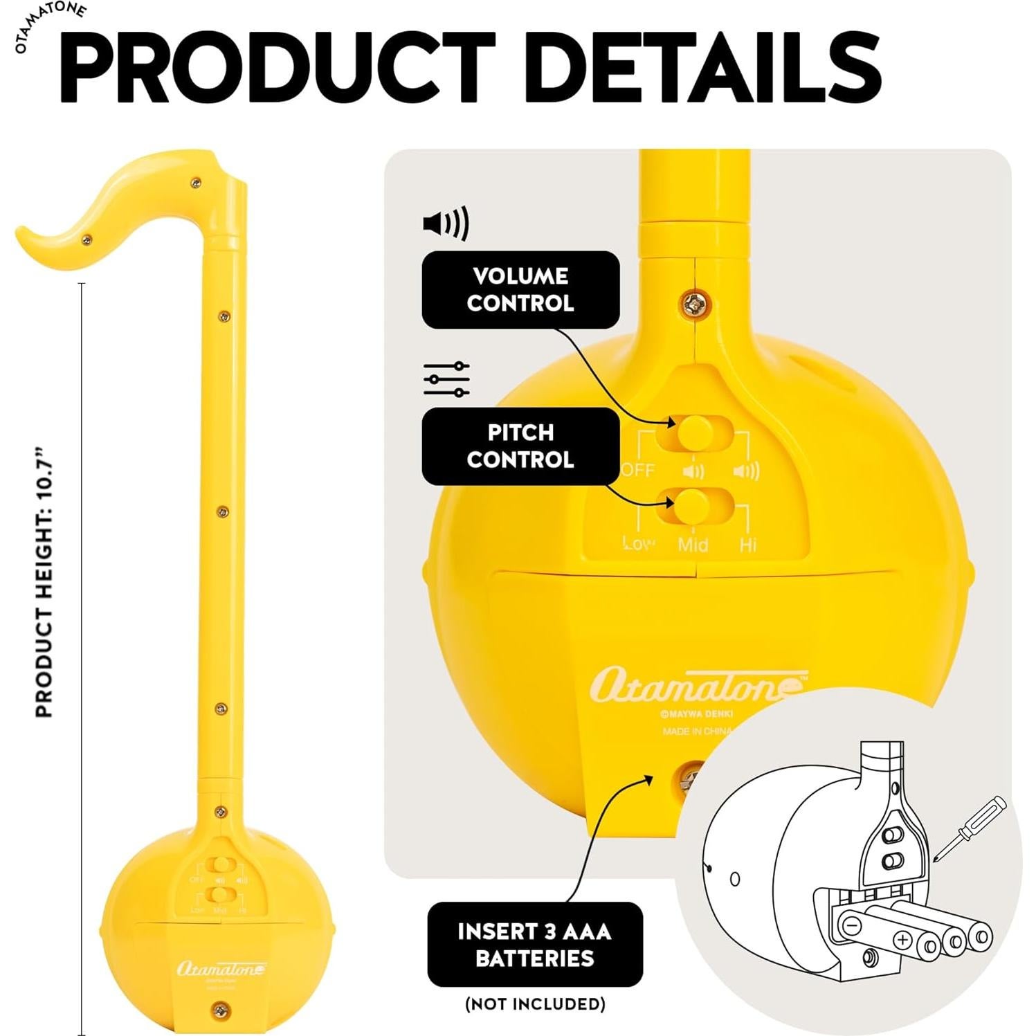 Otamatone Clásico Maywa Denki Amarillo Sintetizador Portátil