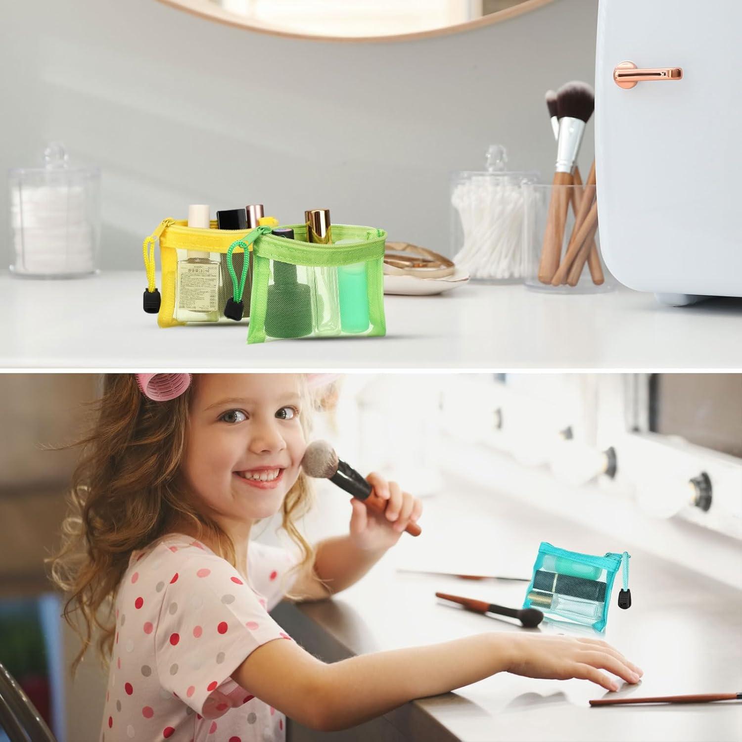 Jexine 24 Mini Bolsas de Malla con Cremallera para Maquillaje