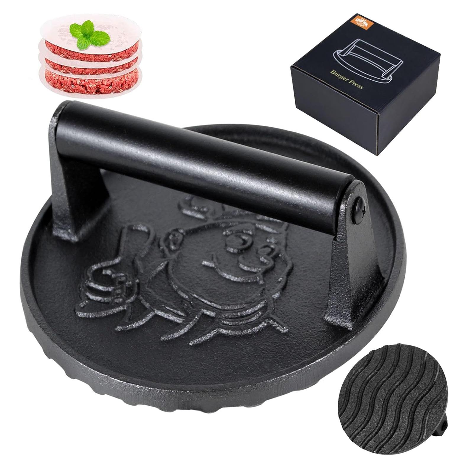 Prensa para Hamburguesas COOKWIN 15.24 cm Hierro Fundido