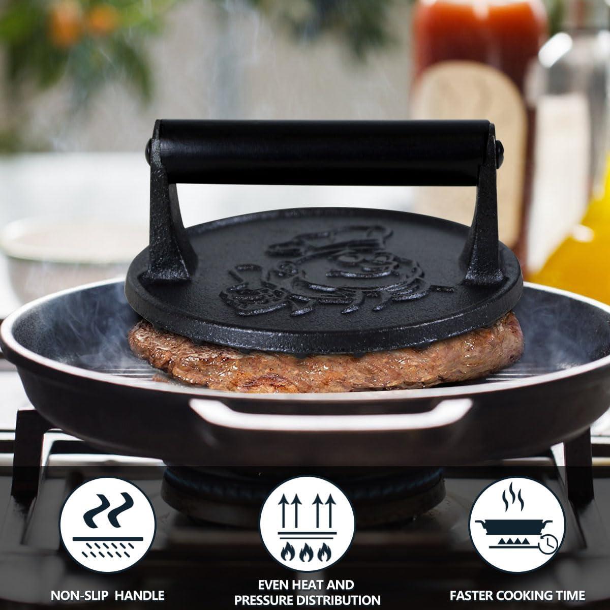 Prensa para Hamburguesas COOKWIN 15.24 cm Hierro Fundido