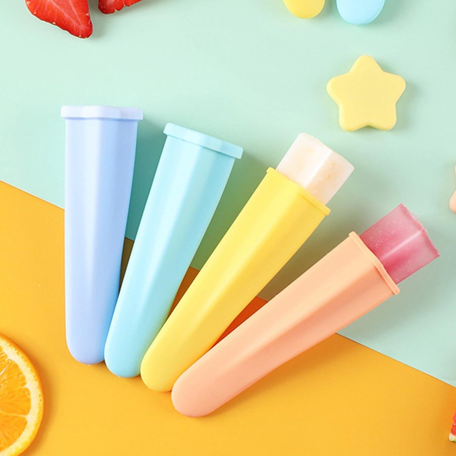 Moldes de Helado de Silicona YumSur, 8 Piezas Multicolores