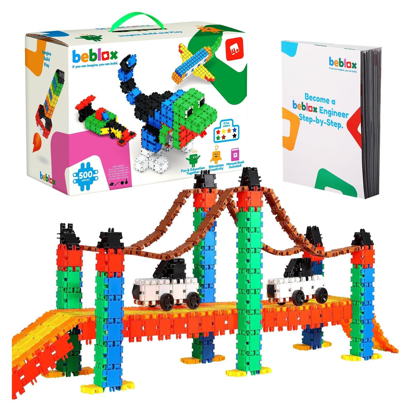 BEBLOX Set de 500 Piezas de Construcción Educativo para Niños