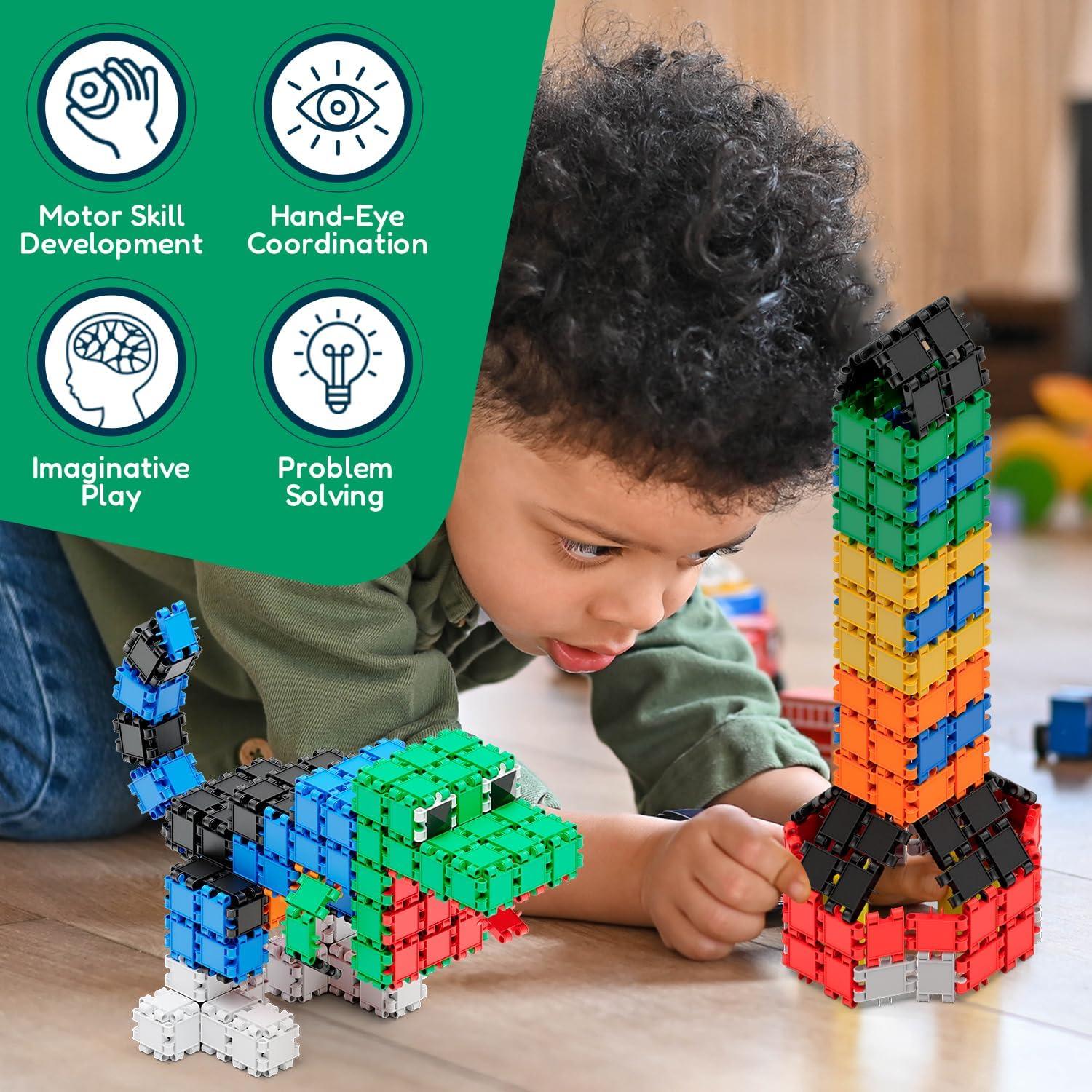 BEBLOX Set de 500 Piezas de Construcción Educativo para Niños