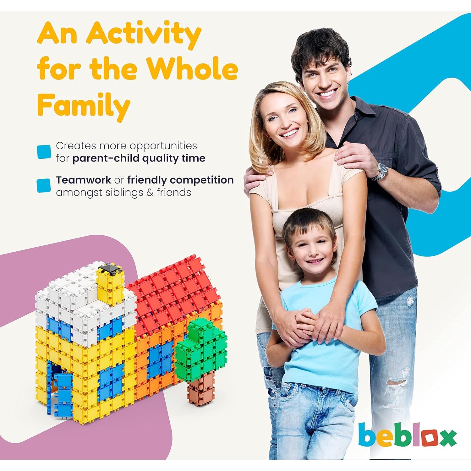 BEBLOX Set de 500 Piezas de Construcción Educativo para Niños