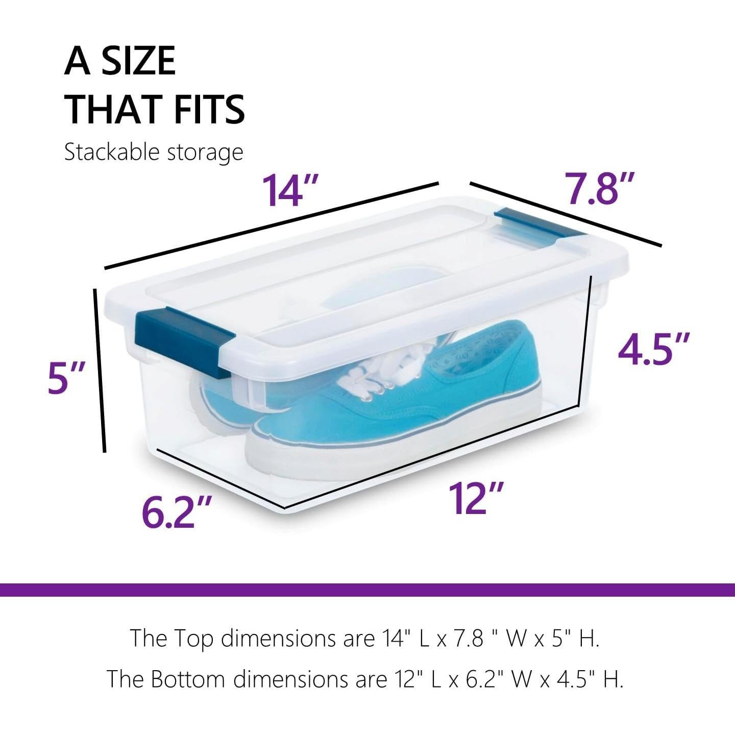 Bins de Almacenamiento Plástico Transparente Tribello 6 Cuartos