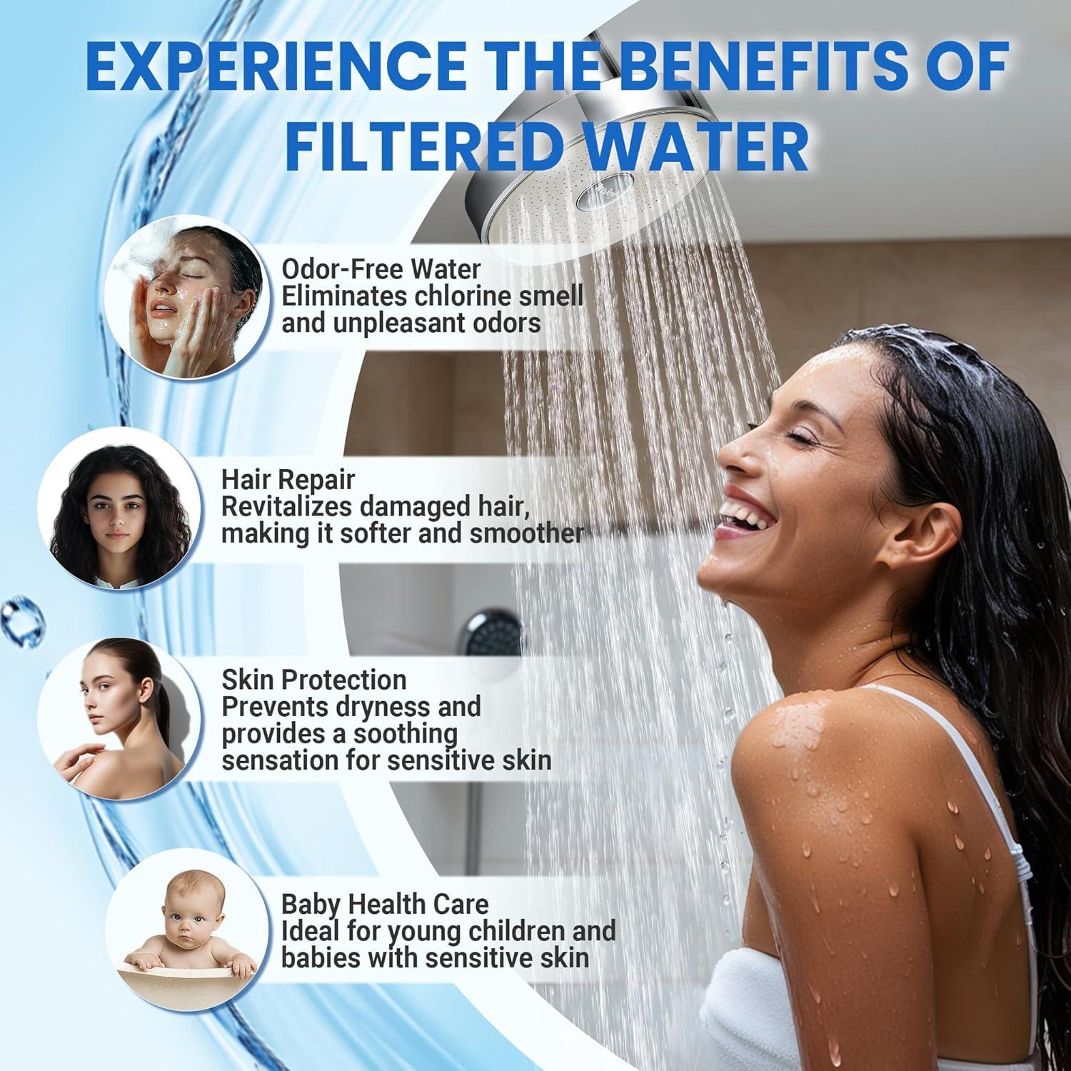 Cabezal de Ducha Filtrado IceJoy Acero Cepillado 7.57 L/min