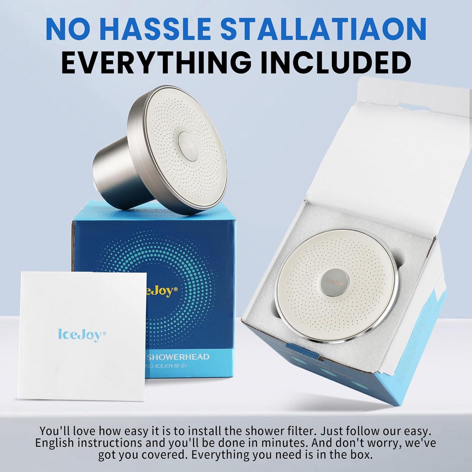 Cabezal de Ducha Filtrado IceJoy Acero Cepillado 7.57 L/min