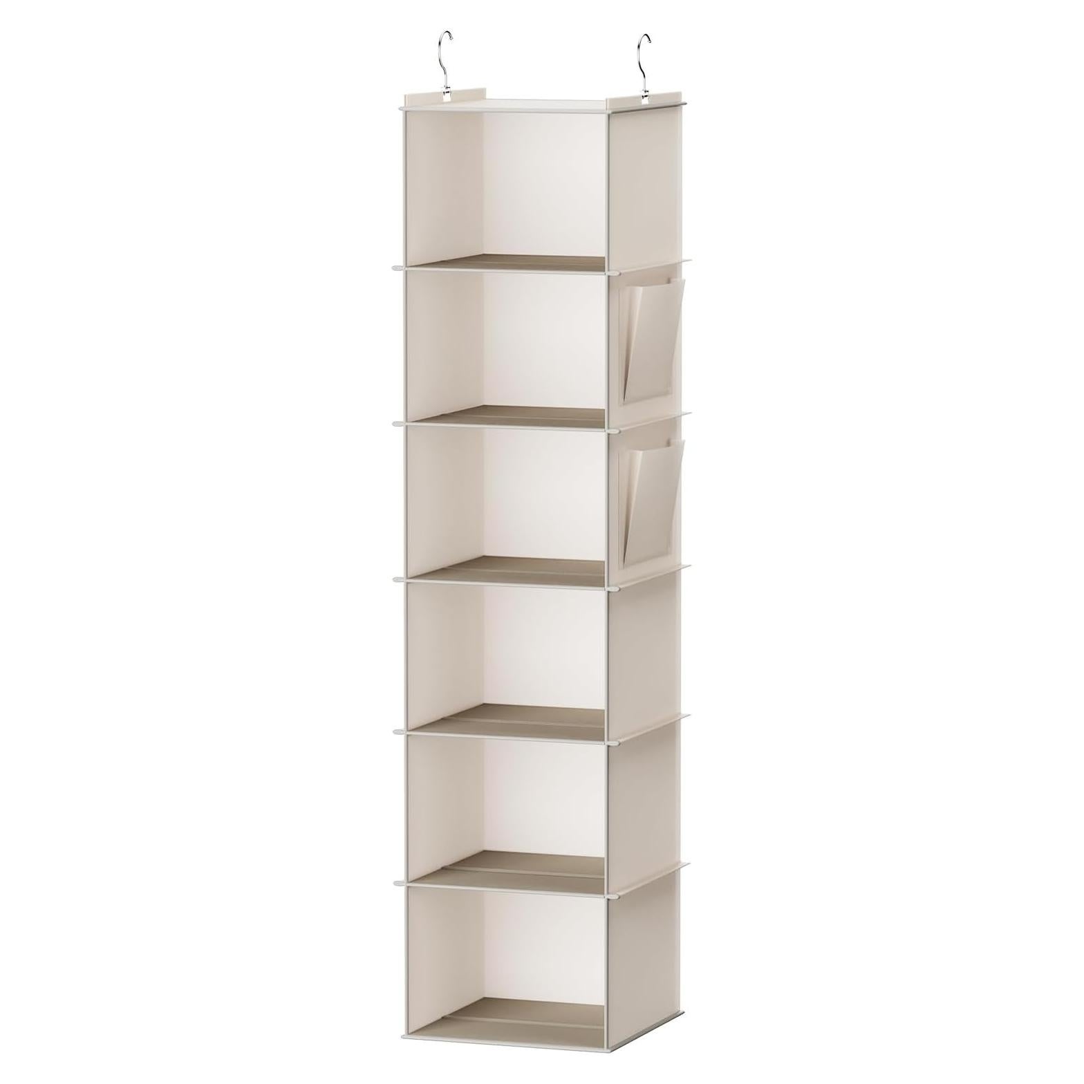 Organizador Colgante de Closet YOUDENOVA 6 Estantes Beige
