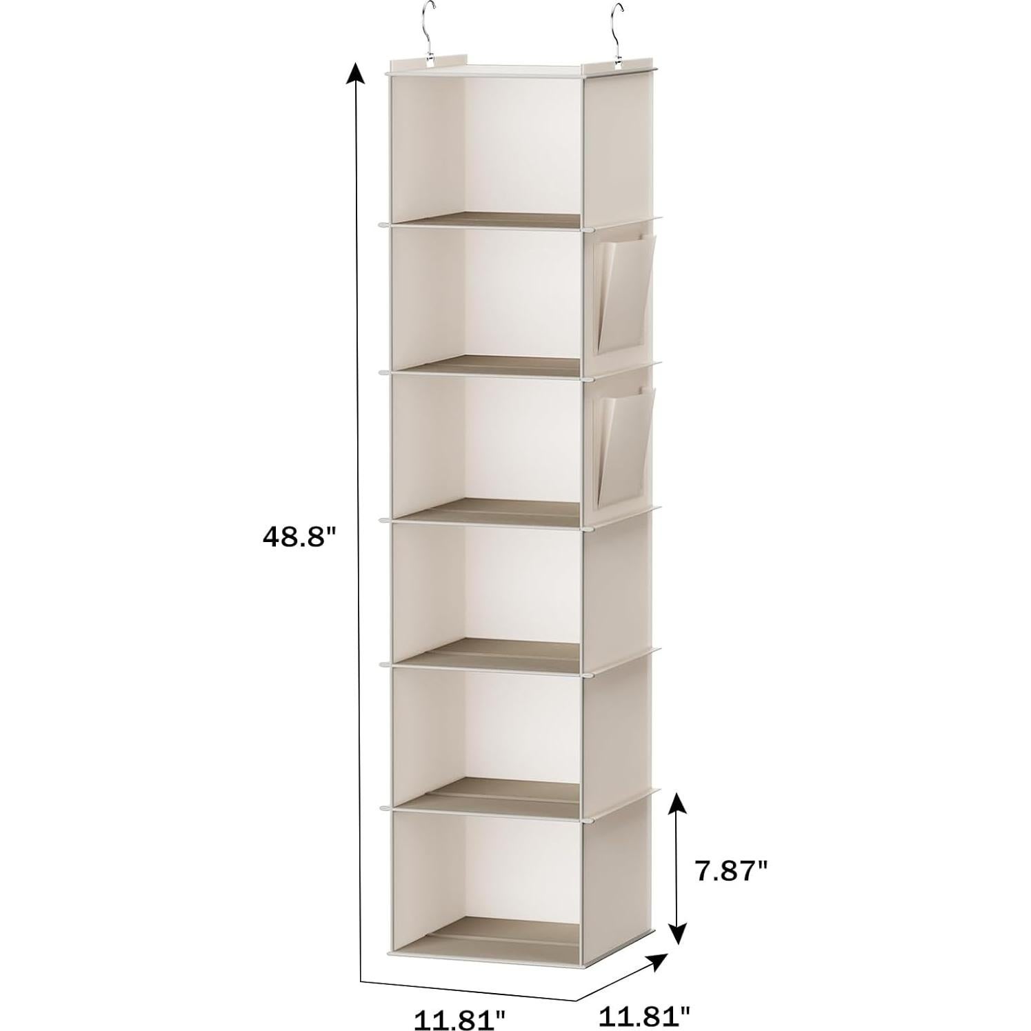 Organizador Colgante de Closet YOUDENOVA 6 Estantes Beige