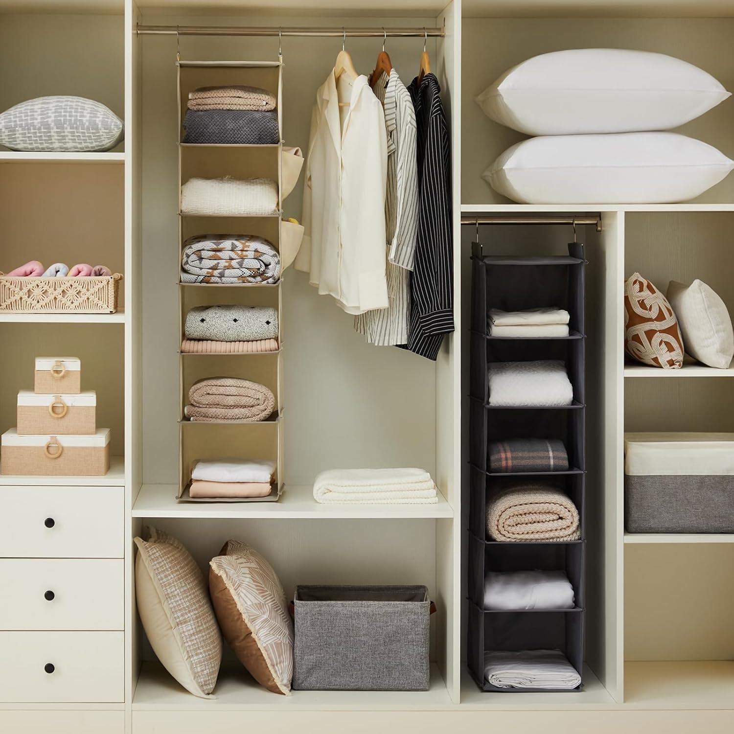 Organizador Colgante de Closet YOUDENOVA 6 Estantes Beige