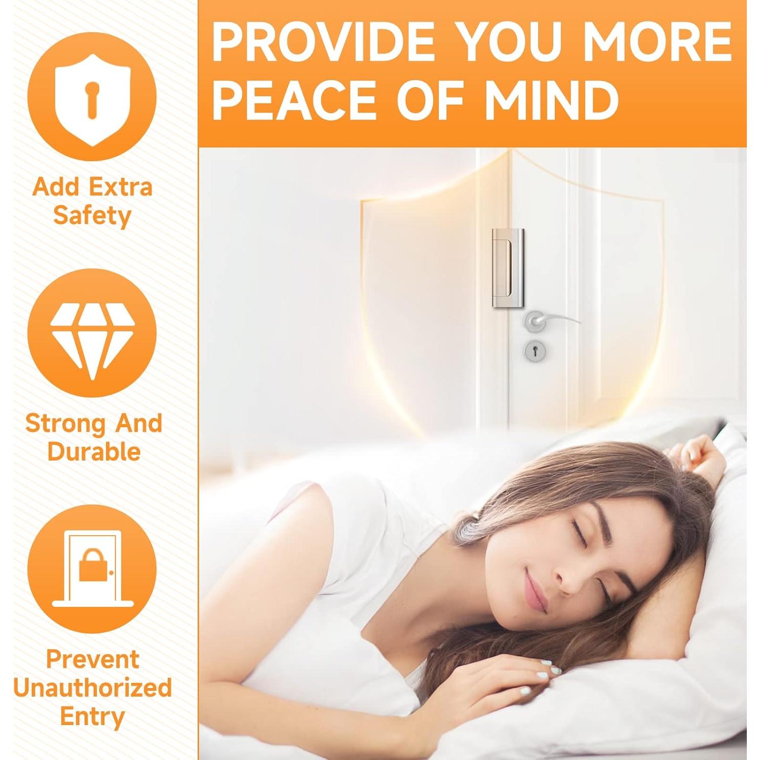 Cerradura de Refuerzo Eixleoi para Puerta - 2 Pack, Plata