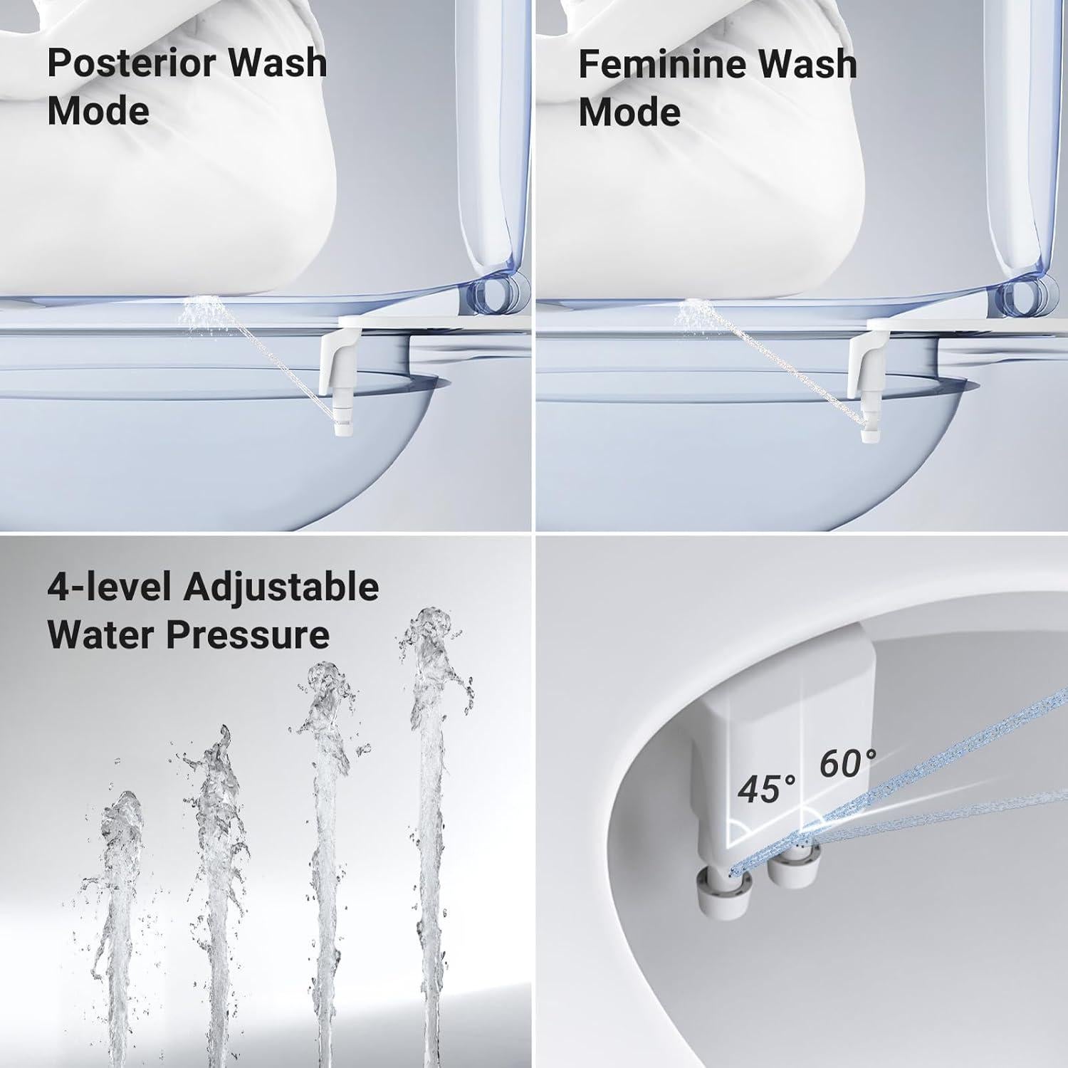 Bidet Waterlace Doble Boquilla Ajustable Negro Ultra Fino