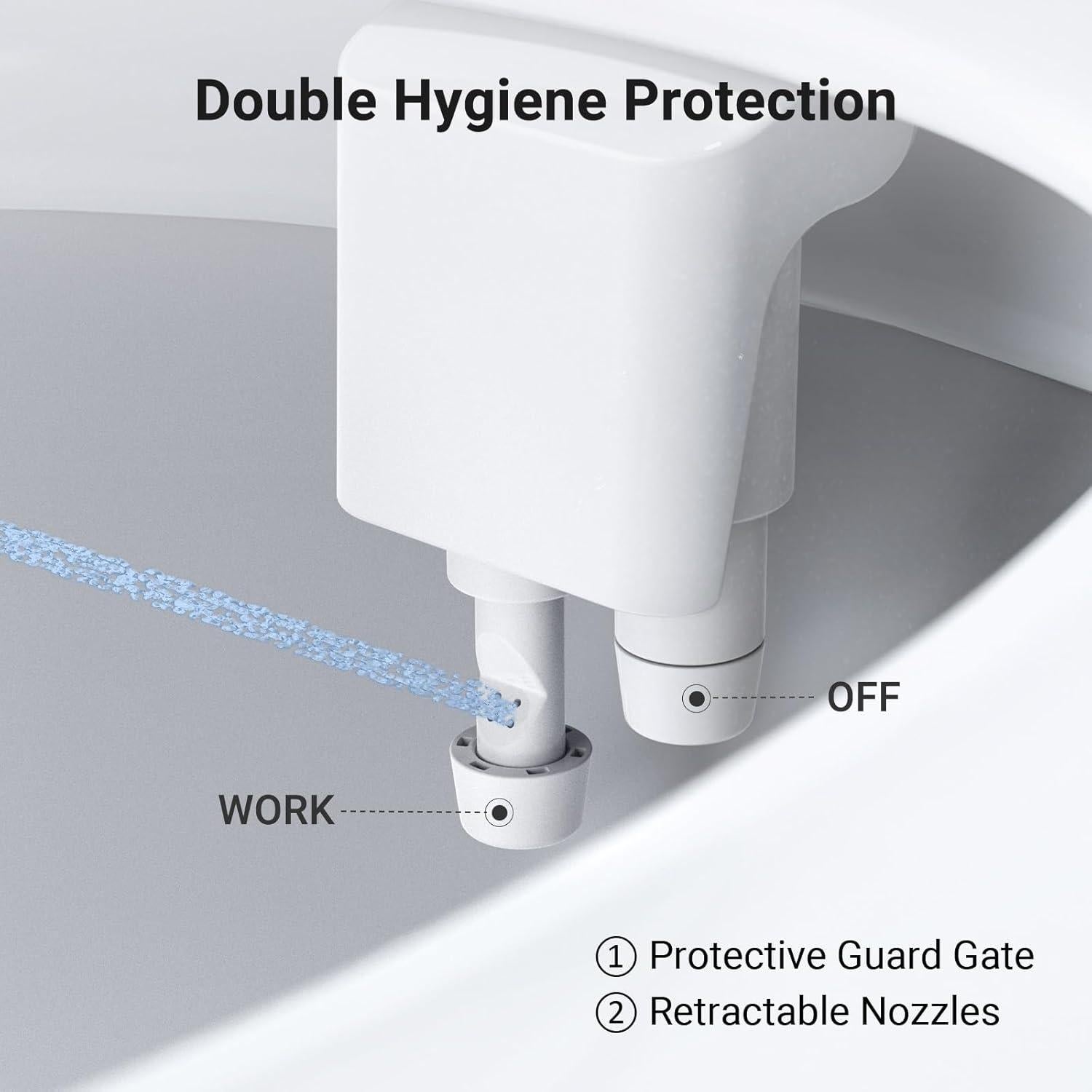 Bidet Waterlace Doble Boquilla Ajustable Negro Ultra Fino