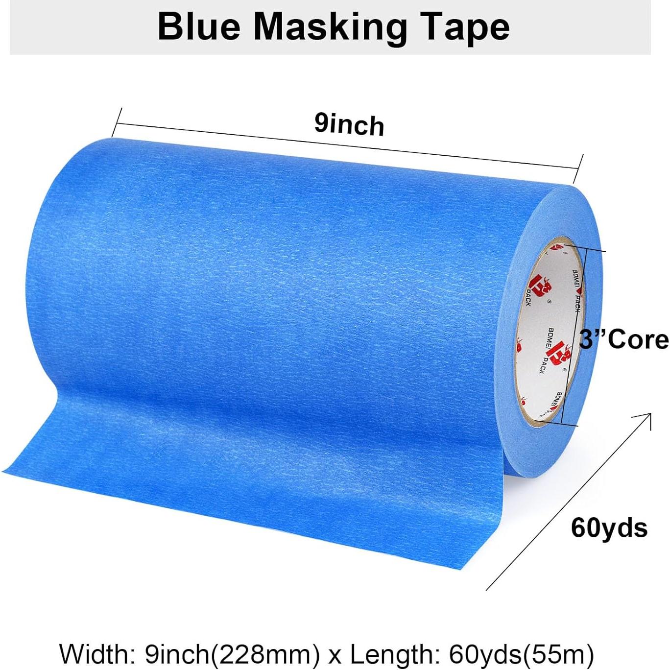 Cinta de Pintura Azul Ancha BOMEI PACK 22.86 cm x 54.86 m