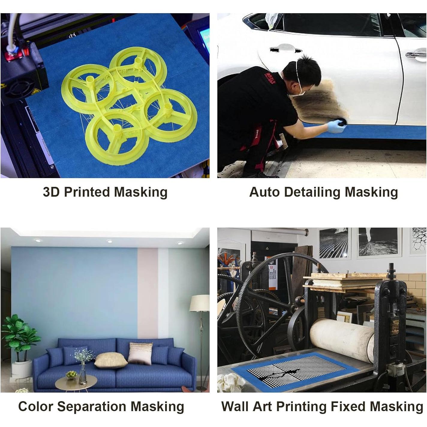 Cinta de Pintura Azul Ancha BOMEI PACK 22.86 cm x 54.86 m