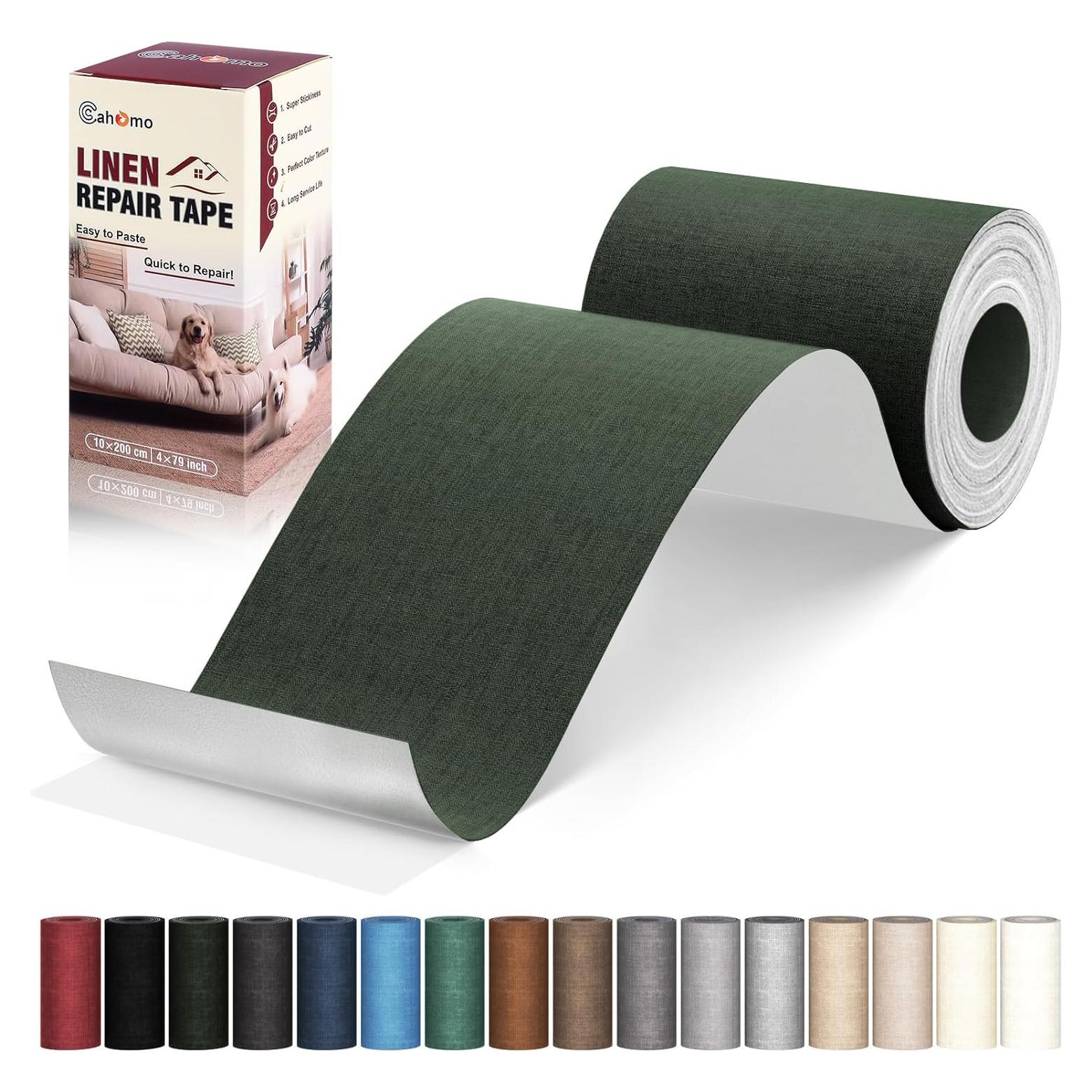 Cinta de Reparación de Lino Cahomo 10x200 cm Verde Militar
