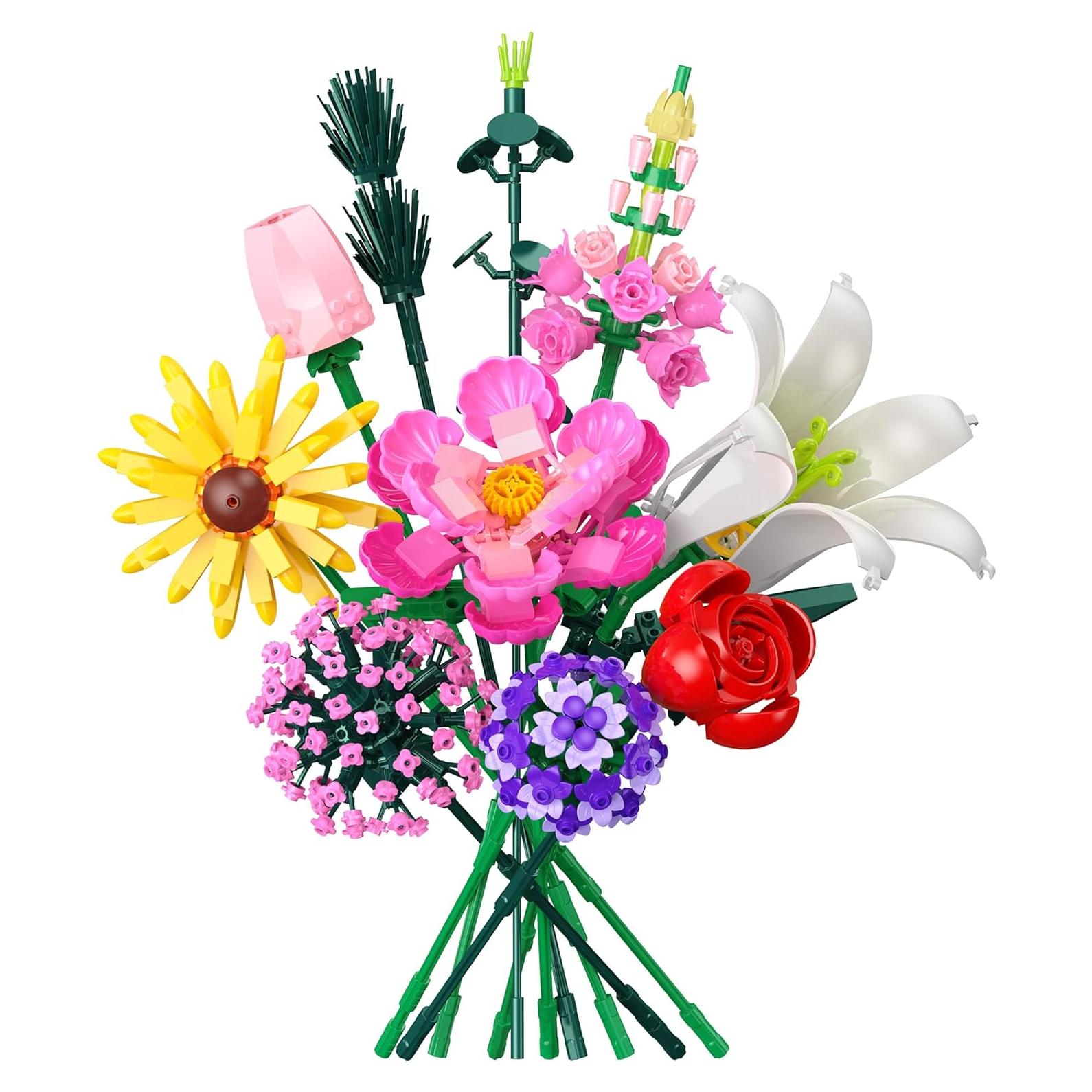 Juego de Construcción de Flores Leyic 699 Piezas Decorativas