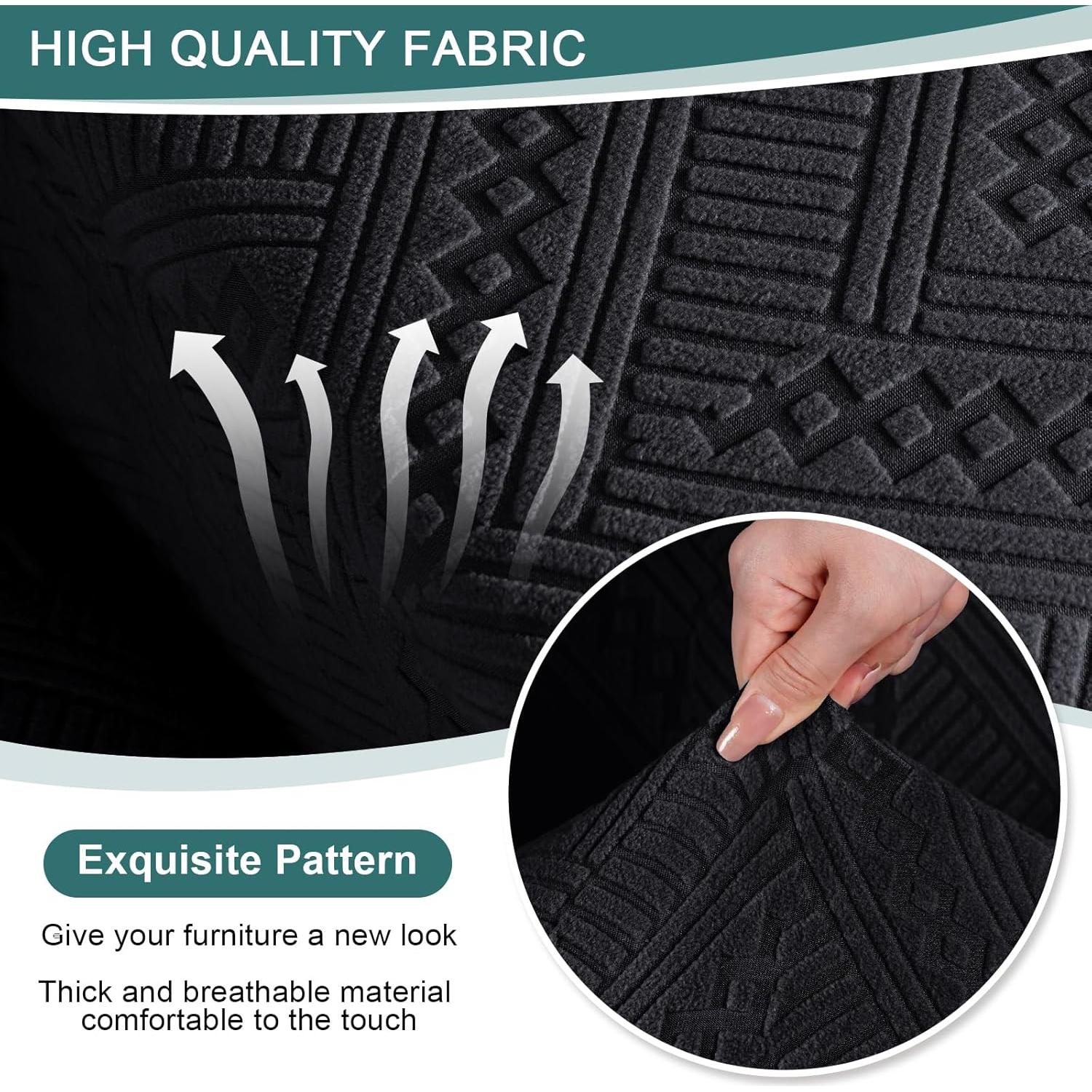 Cubierta de Loveseat Recliner Ruaozz 2 Asientos con Consola Negra