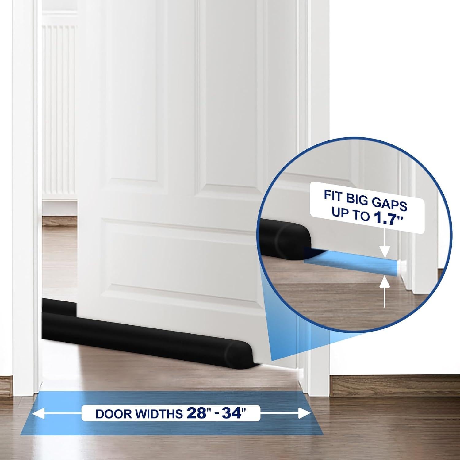 Tapón de Corrientes para Puertas MAXTID Ajustable 86.36 cm Negro