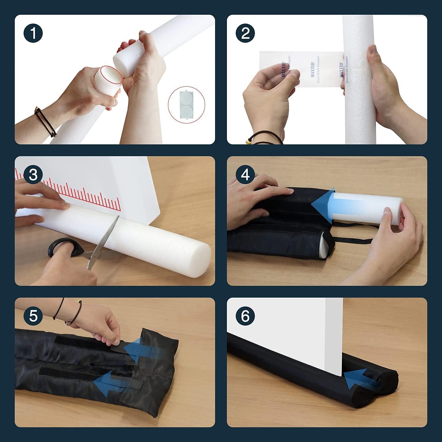 Tapón de Corrientes para Puertas MAXTID Ajustable 86.36 cm Negro