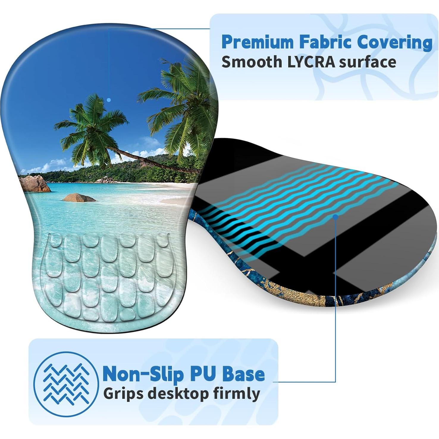 Alfombrilla de Ratón Ergonómica YIWEI con Soporte Playa