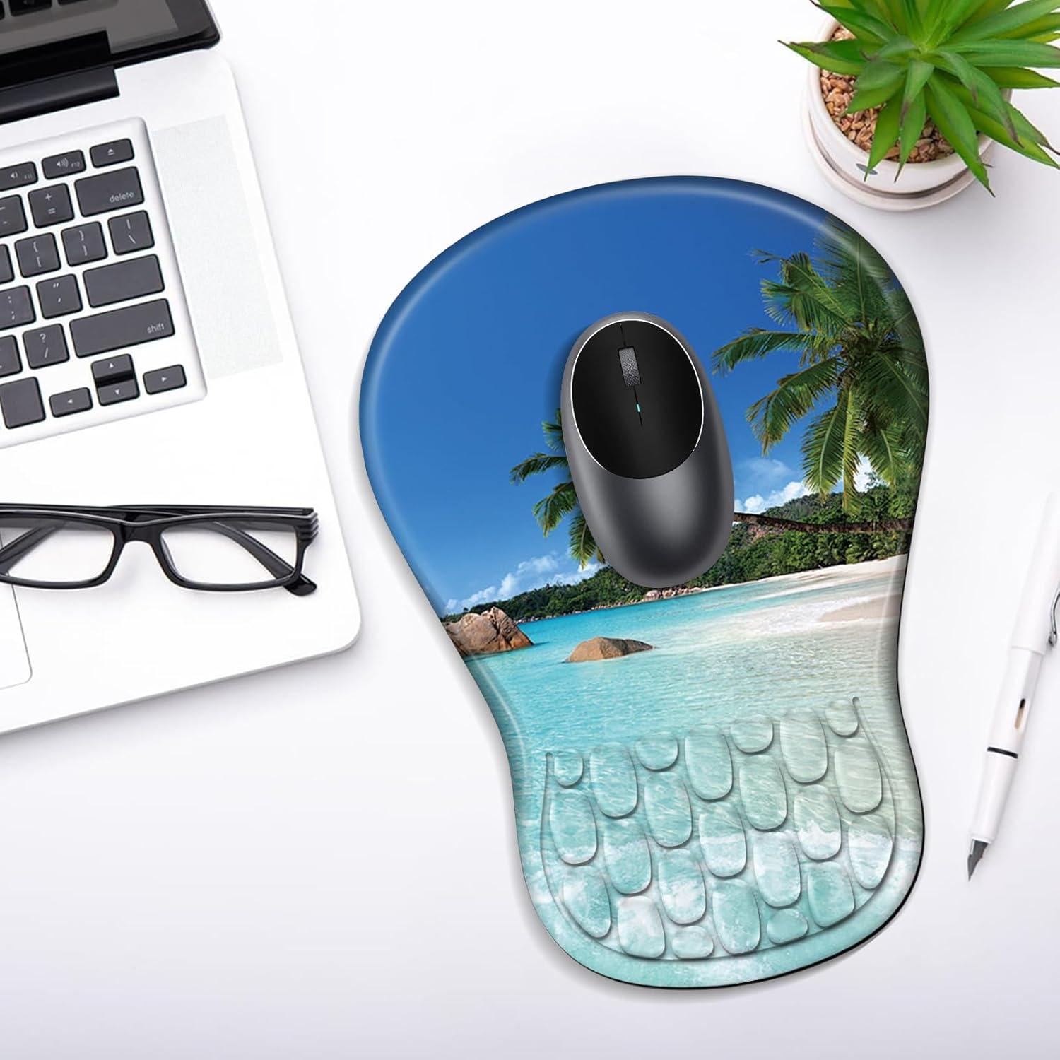 Alfombrilla de Ratón Ergonómica YIWEI con Soporte Playa