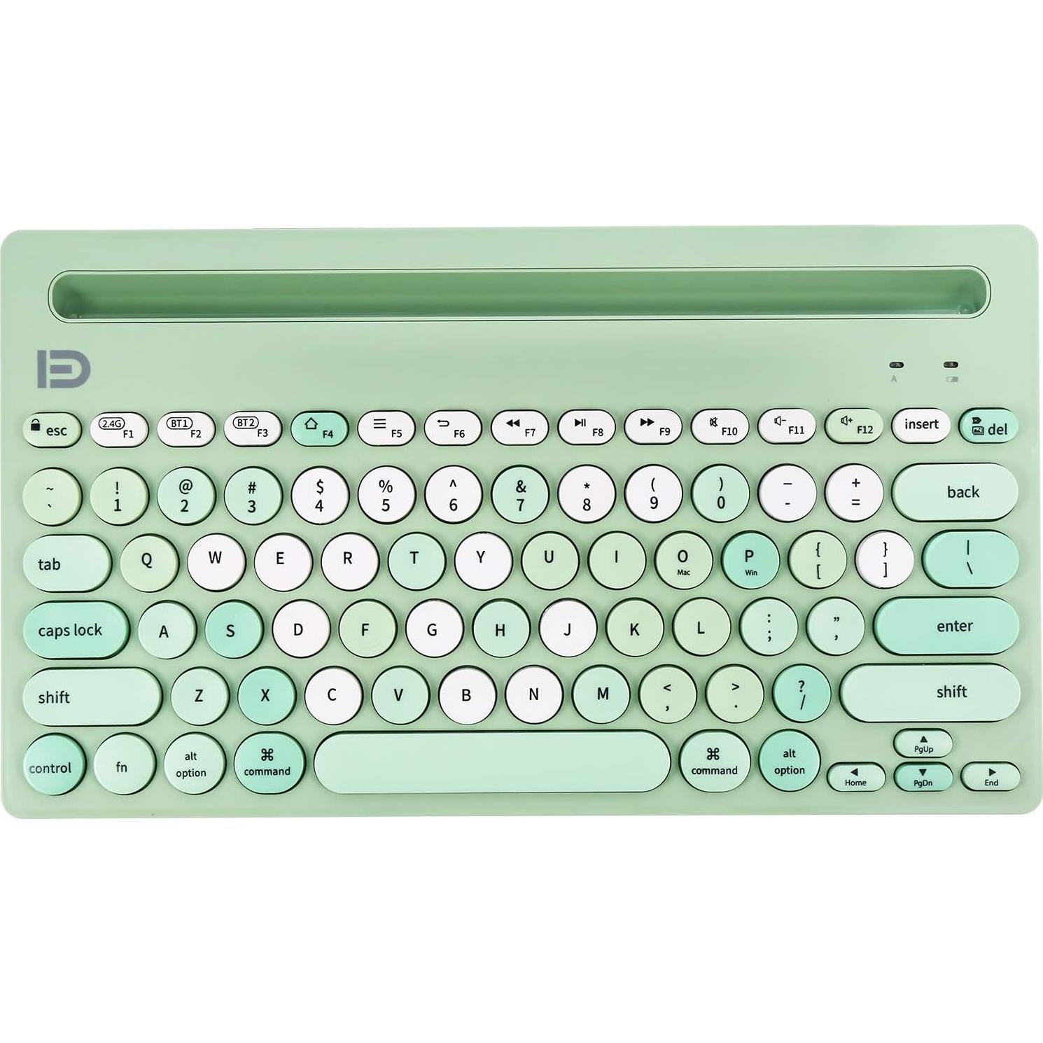 Teclado Inalámbrico HUO JI Bluetooth 5.0 Verde Multi-Dispositivo