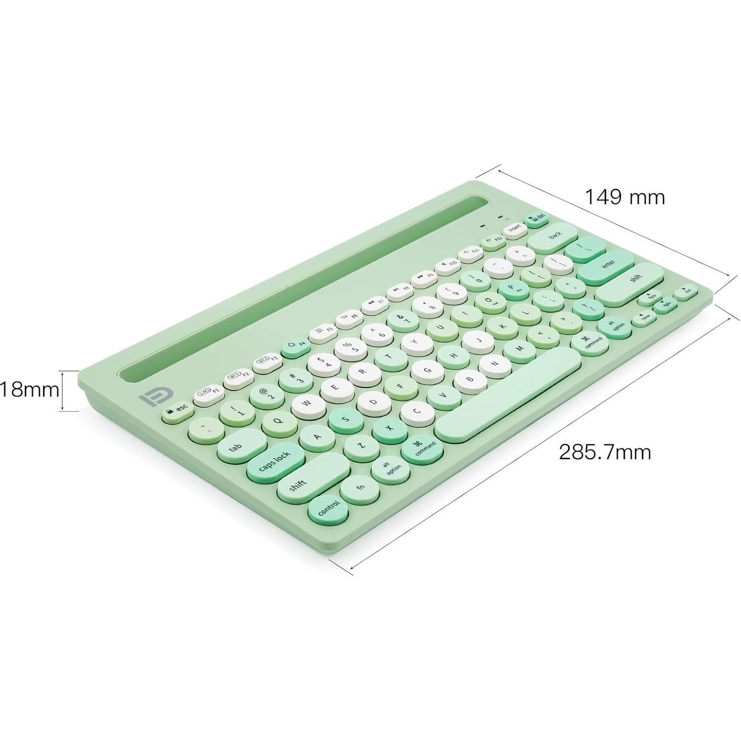Teclado Inalámbrico HUO JI Bluetooth 5.0 Verde Multi-Dispositivo