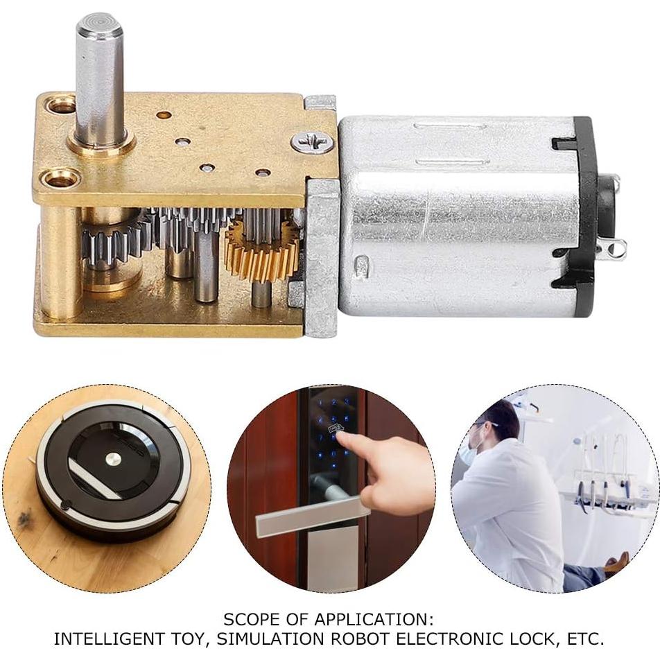 Motor de Engranaje Metálico Mini DC 12V 16RPM Hyuduo