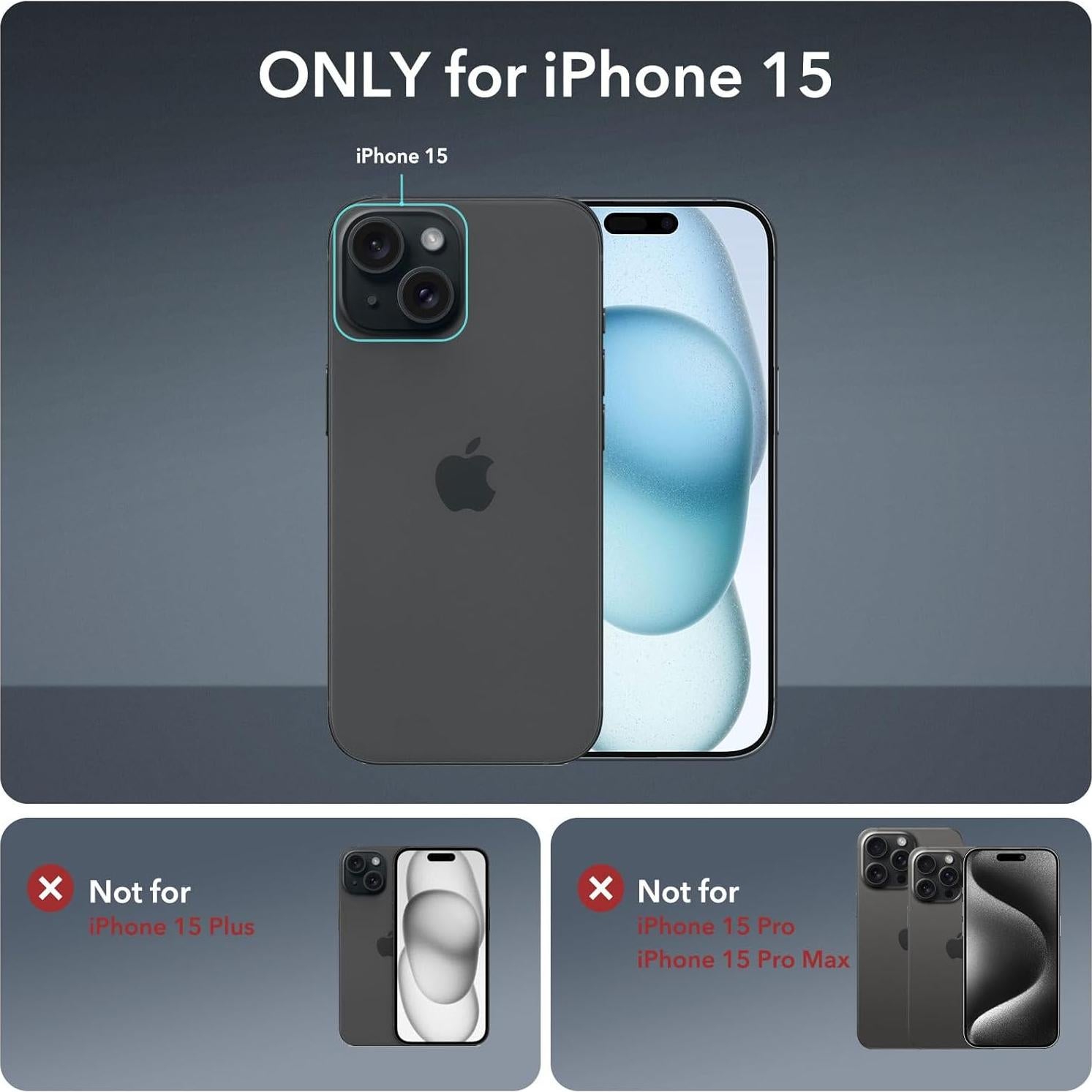 Funda ESR para iPhone 15 con MagSafe y Protector 9H+