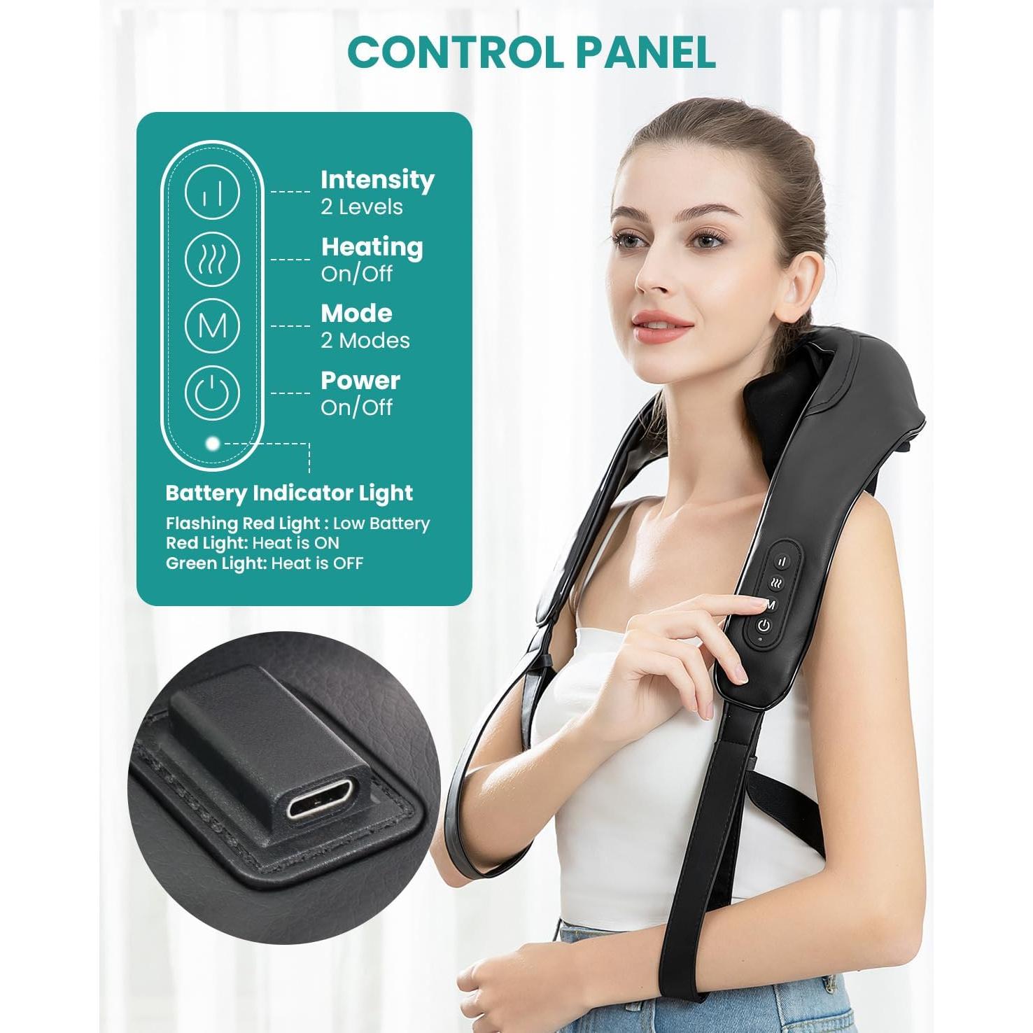 Masajeador de Cuello Nekteck NK-NM09 Inalámbrico con Calor