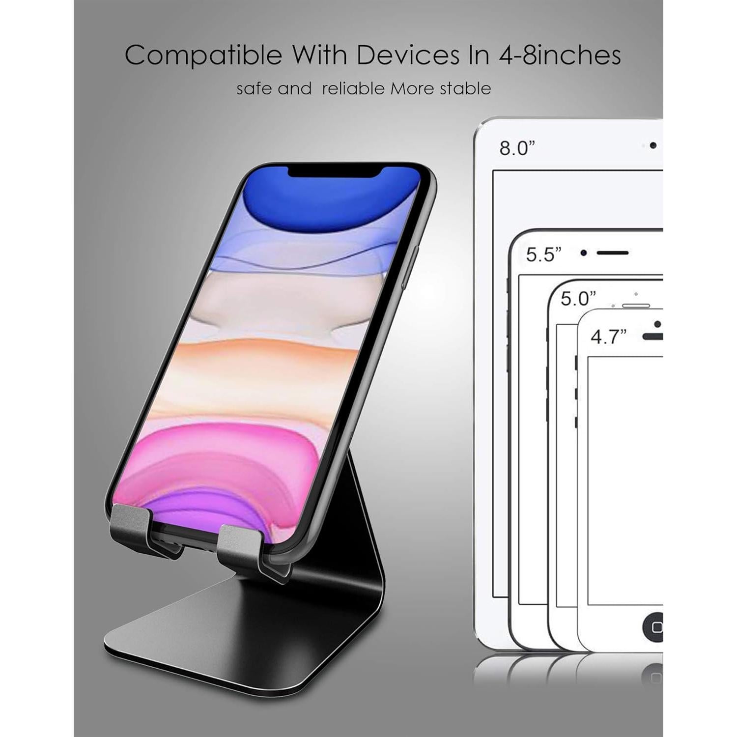 Soporte para Teléfono CreaDream Aluminio Negro Compatible