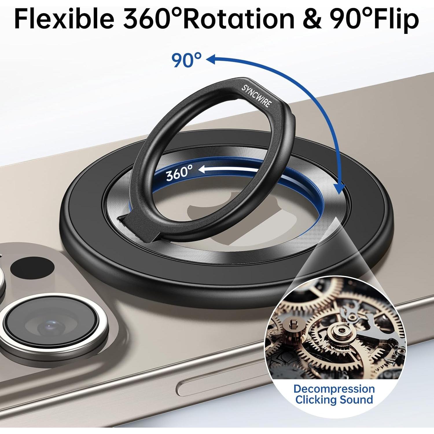 Soporte Anillo Magnético Syncwire MagSafe Titanio 360°