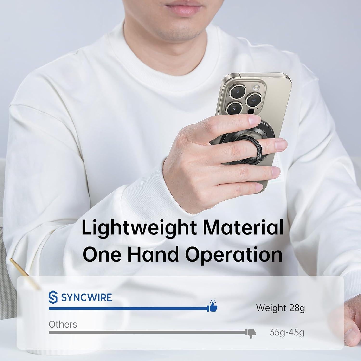 Soporte Anillo Magnético Syncwire MagSafe Titanio 360°