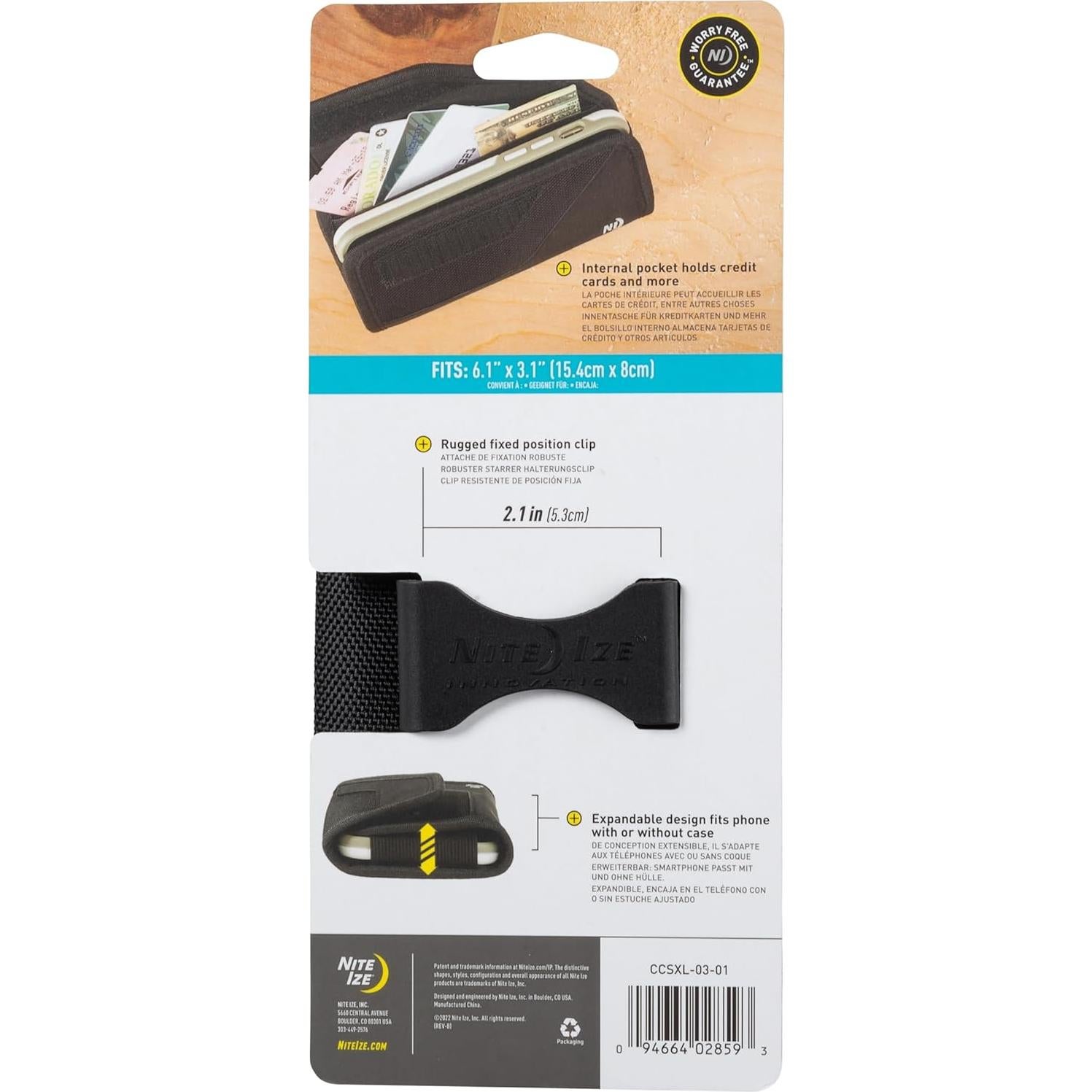 Funda Protectora Nite Ize Clip Case XL Negra para Teléfono