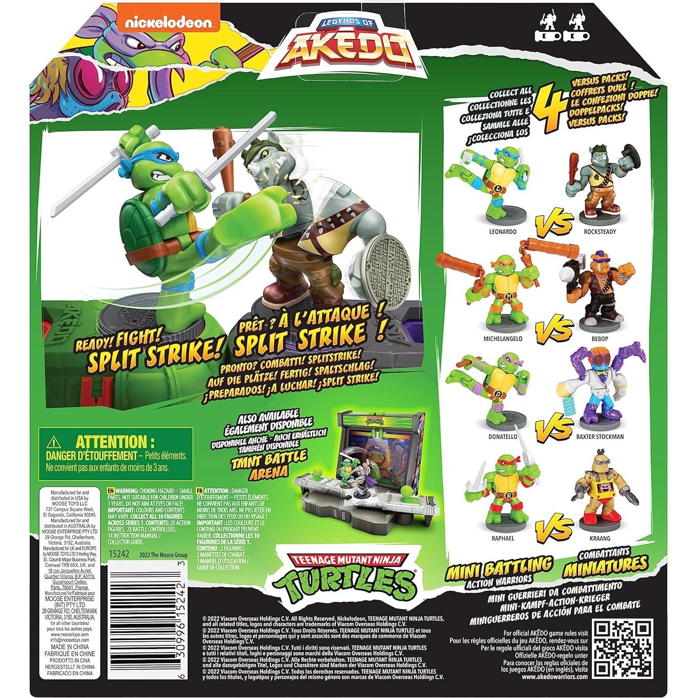 Paquete de Batalla Akedo TMNT Raphael Vs Krang Mini Figuras