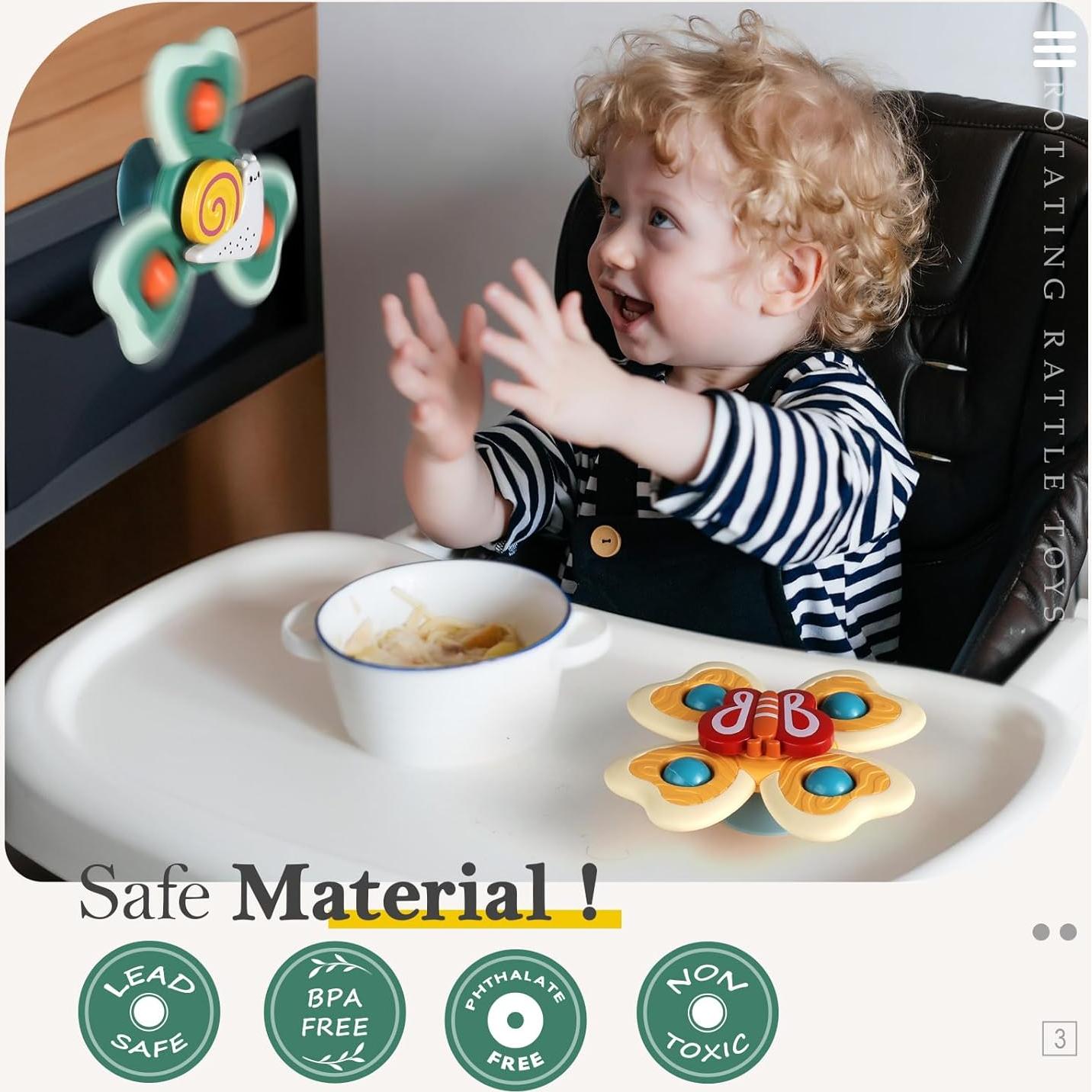 ALASOU Juguetes de Ventosa Giratorios para Bebés 1-3 Años
