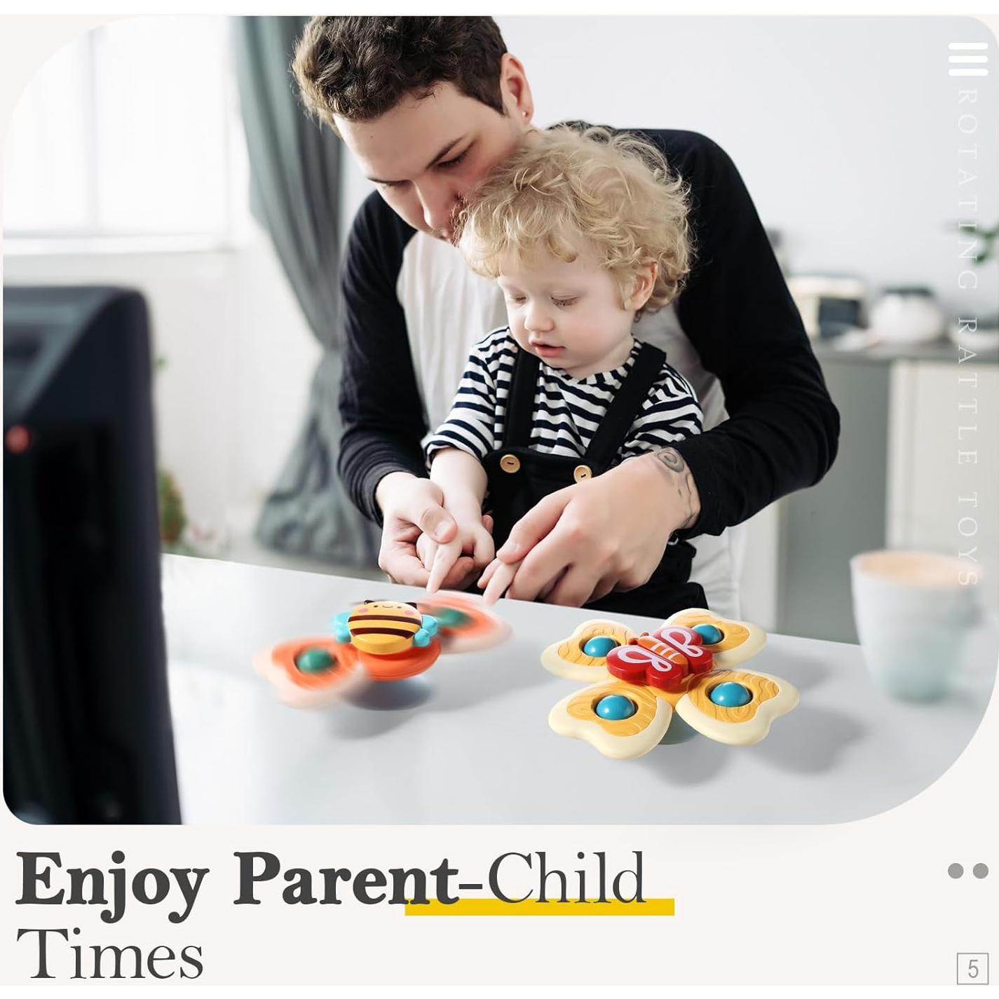 ALASOU Juguetes de Ventosa Giratorios para Bebés 1-3 Años