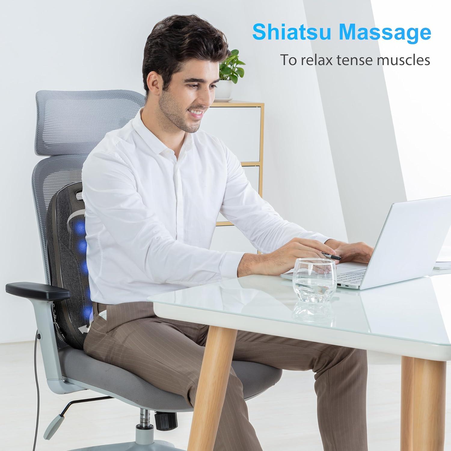 Masajeador de Espalda Shiatsu CooCoCo 48x36 cm con Calor