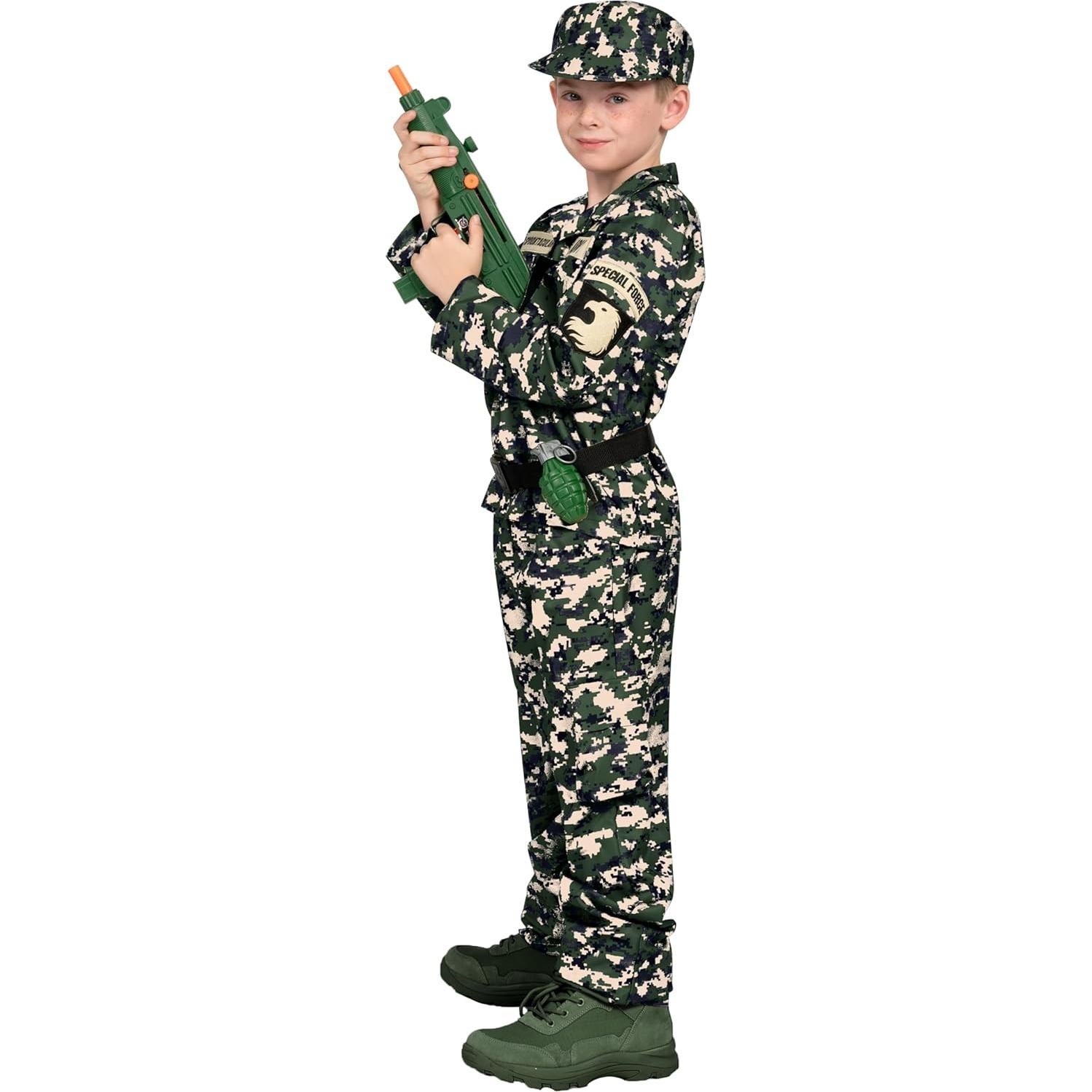 Disfraz Militar de Ejercito para Niños Spooktacular 14 Piezas